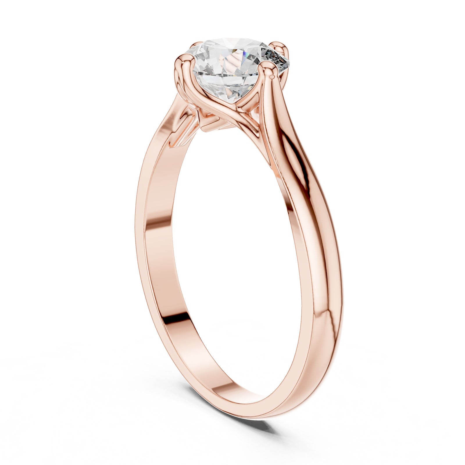 1.00 Ct. Round Diamond Solitaire Ring with Sculpted Tapered Band (00001L (12)) 9
