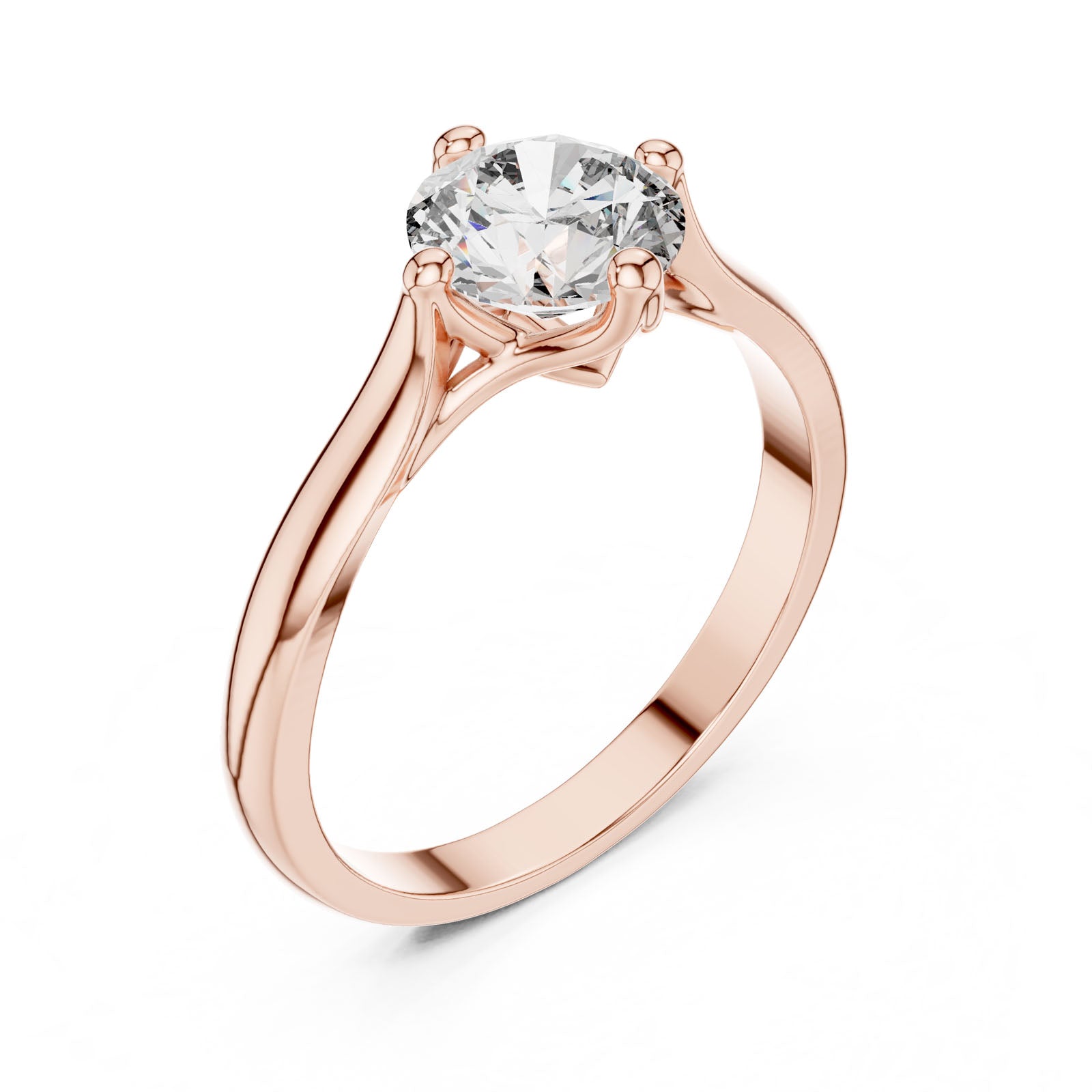 1.00 Ct. Round Diamond Solitaire Ring with Sculpted Tapered Band (00001L (12)) 12