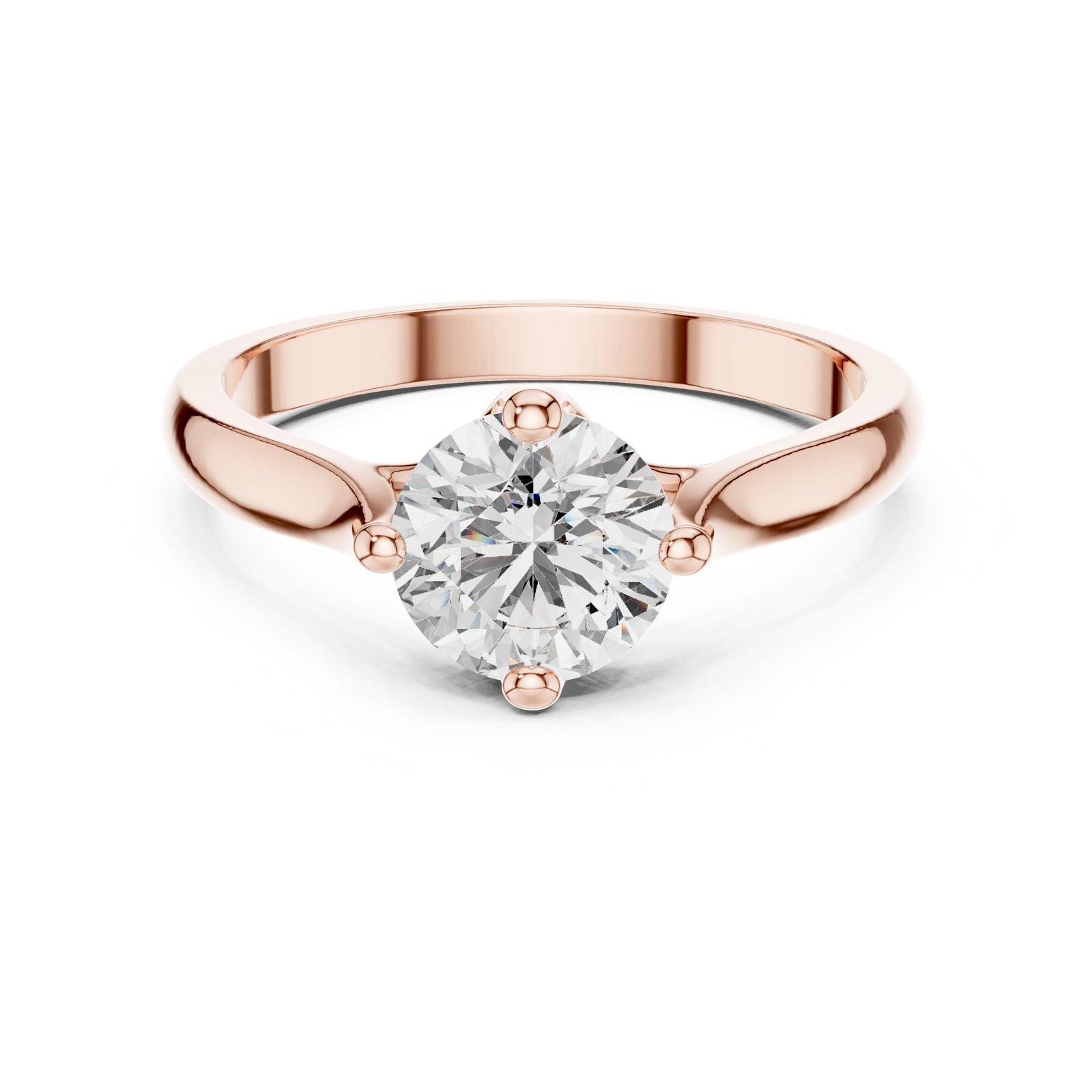 1.00 Ct. Round Diamond Solitaire Ring with Sculpted Tapered Band (00001L (12)) 6