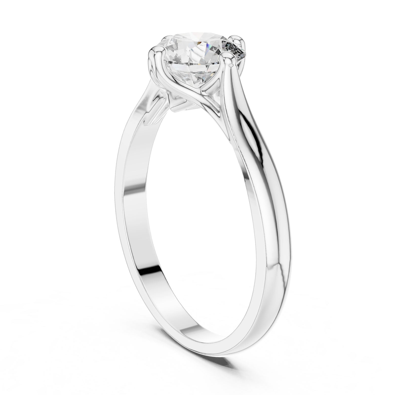 1.00 Ct. Round Diamond Solitaire Ring with Sculpted Tapered Band (00001L (12)) 4