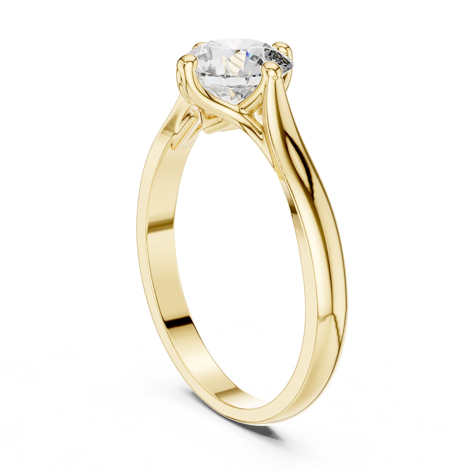 1.00 Ct. Round Diamond Solitaire Ring with Sculpted Tapered Band (00001L (12)) 11