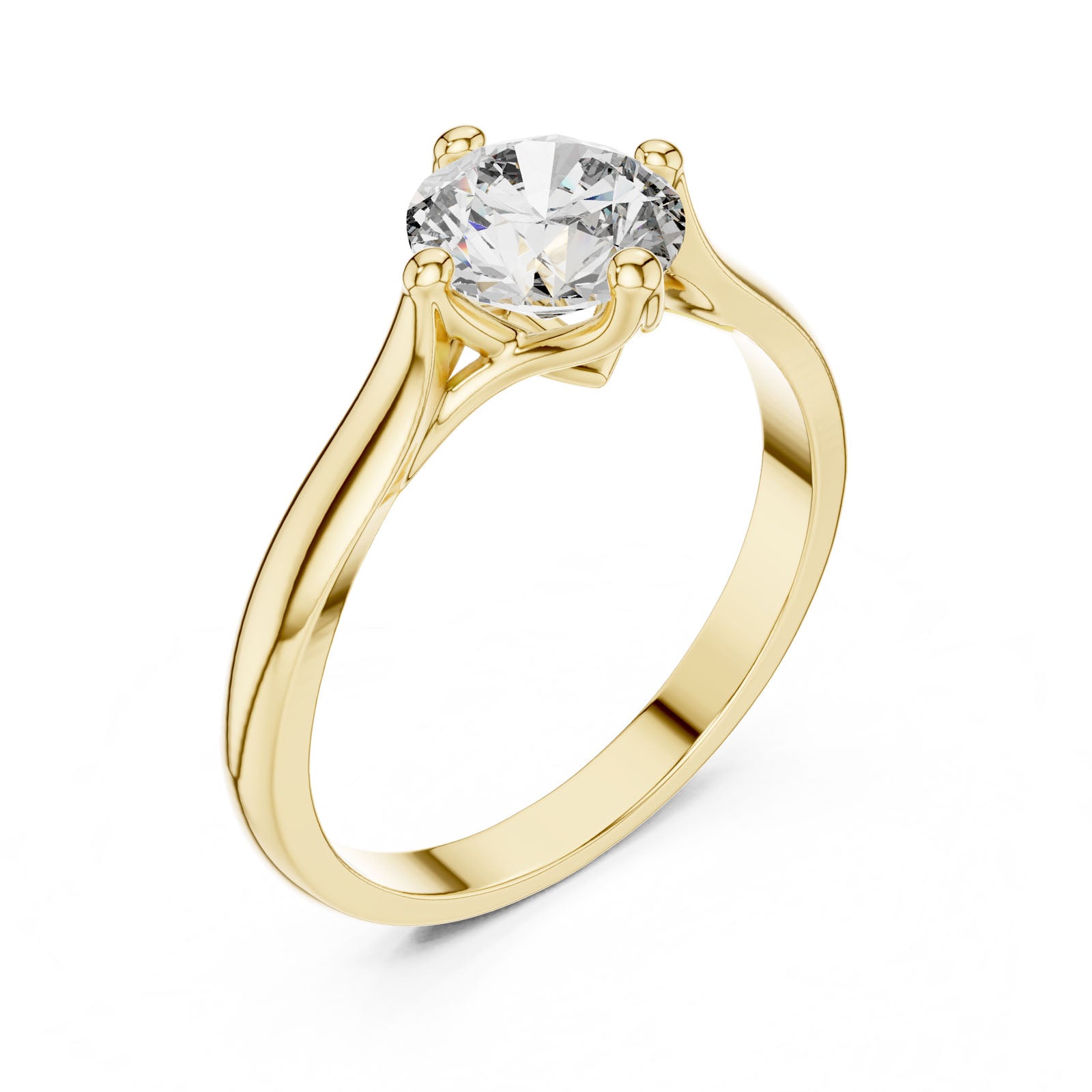 1.00 Ct. Round Diamond Solitaire Ring with Sculpted Tapered Band (00001L (12))