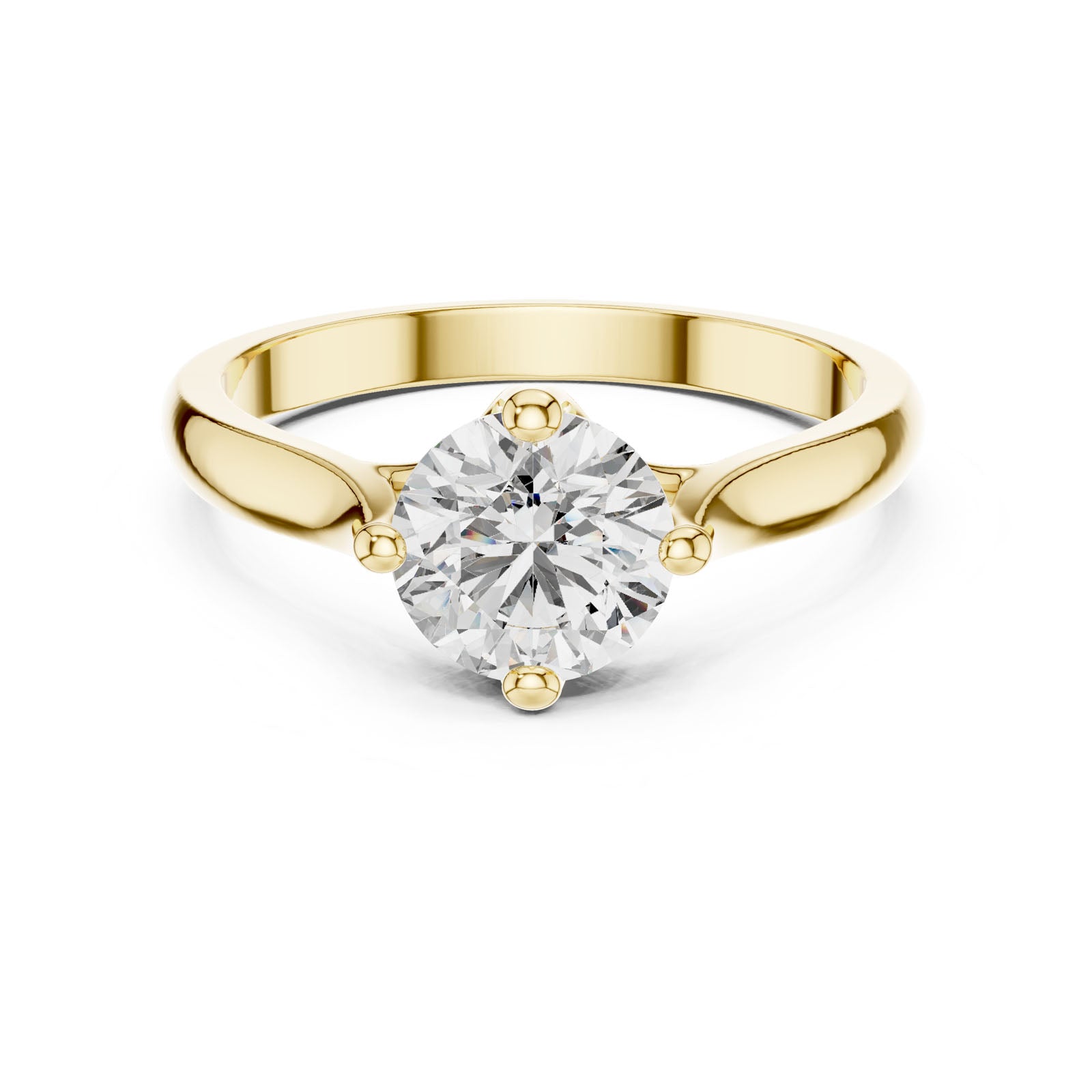 1.00 Ct. Round Diamond Solitaire Ring with Sculpted Tapered Band (00001L (12)) 8