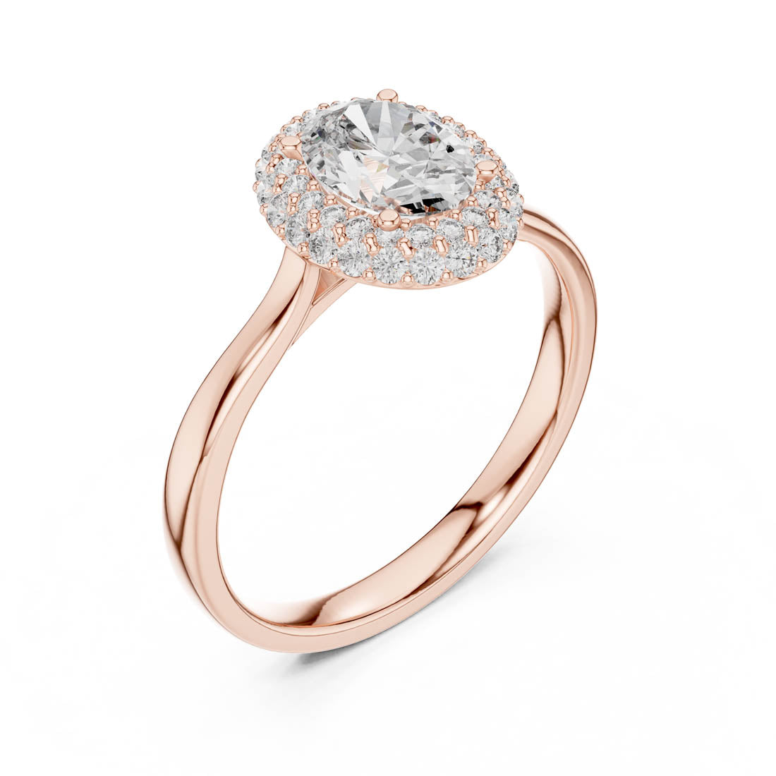 1.38 Ct. Oval Double Pavé Halo Diamond Ring (00001L (14)) 8