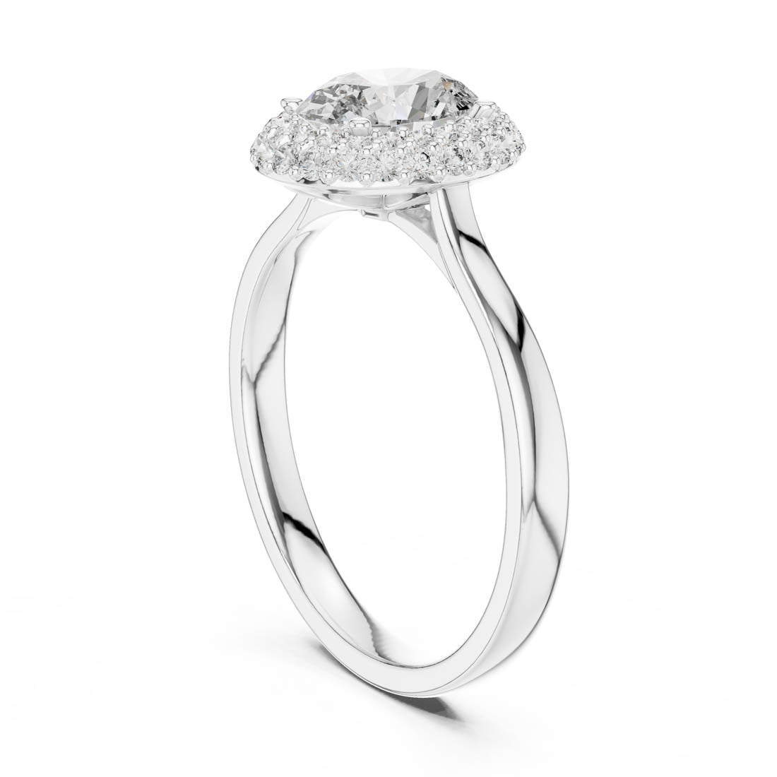1.38 Ct. Oval Double Pavé Halo Diamond Ring (00001L (14)) 9