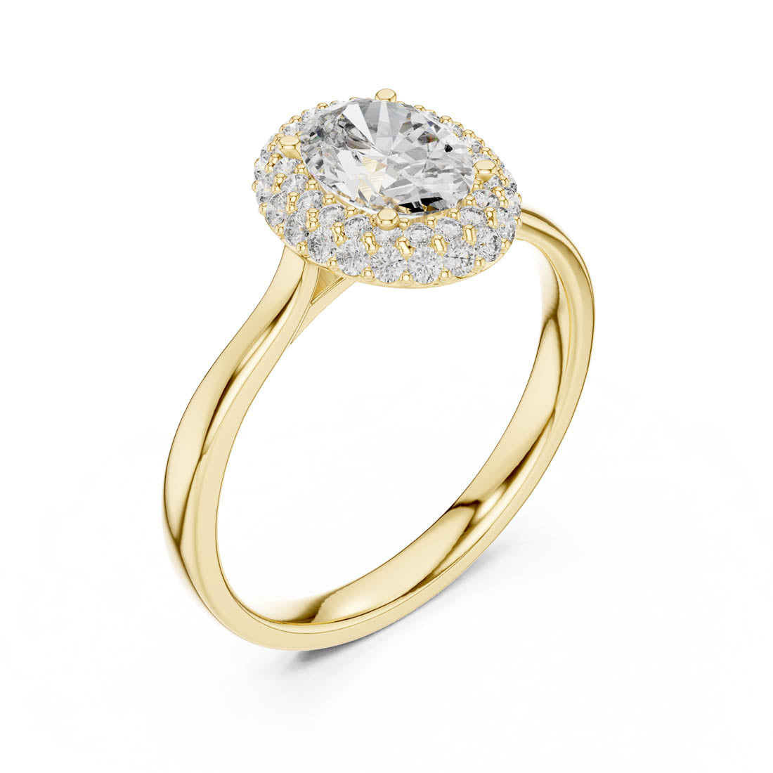 1.38 Ct. Oval Double Pavé Halo Diamond Ring (00001L (14))