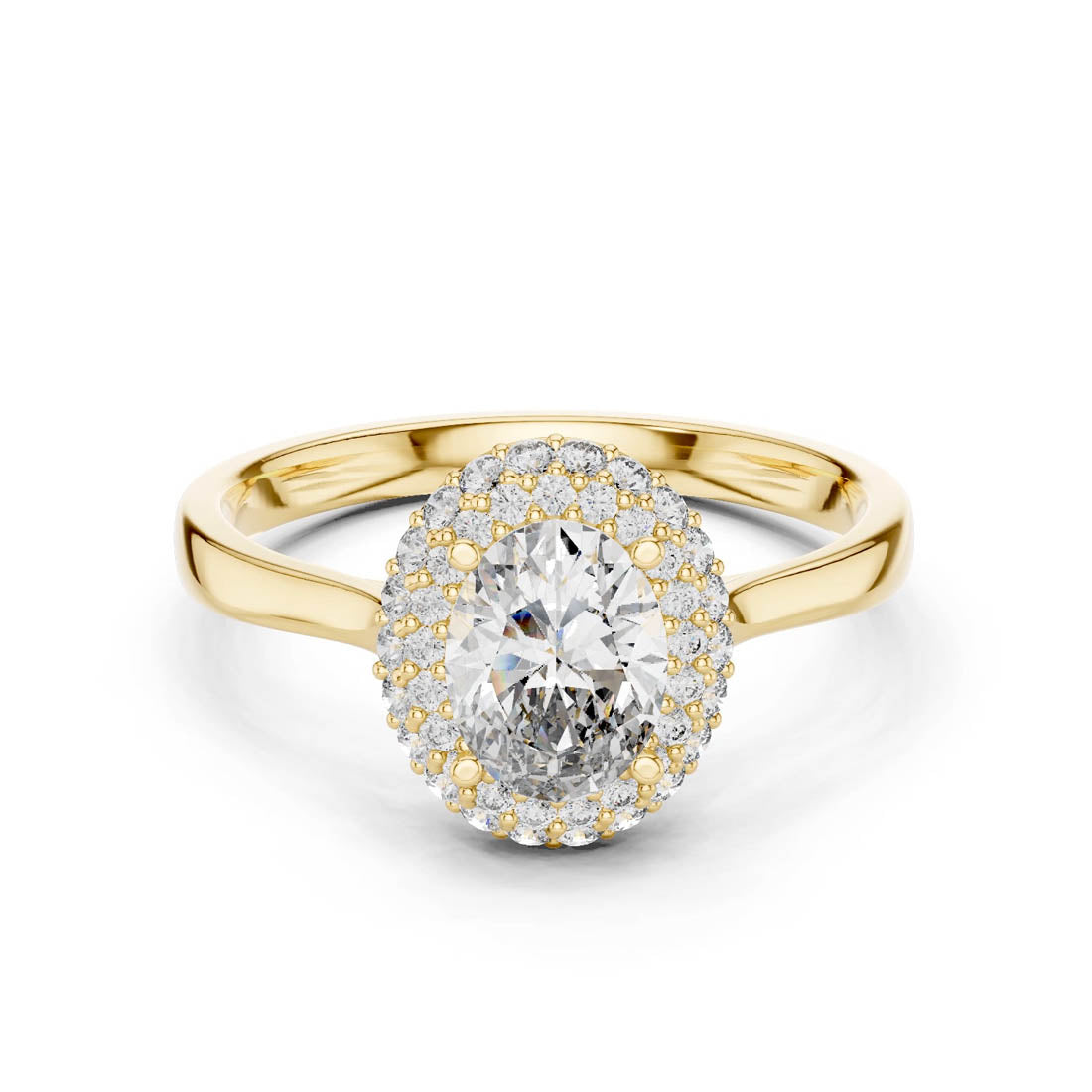 1.38 Ct. Oval Double Pavé Halo Diamond Ring (00001L (14))