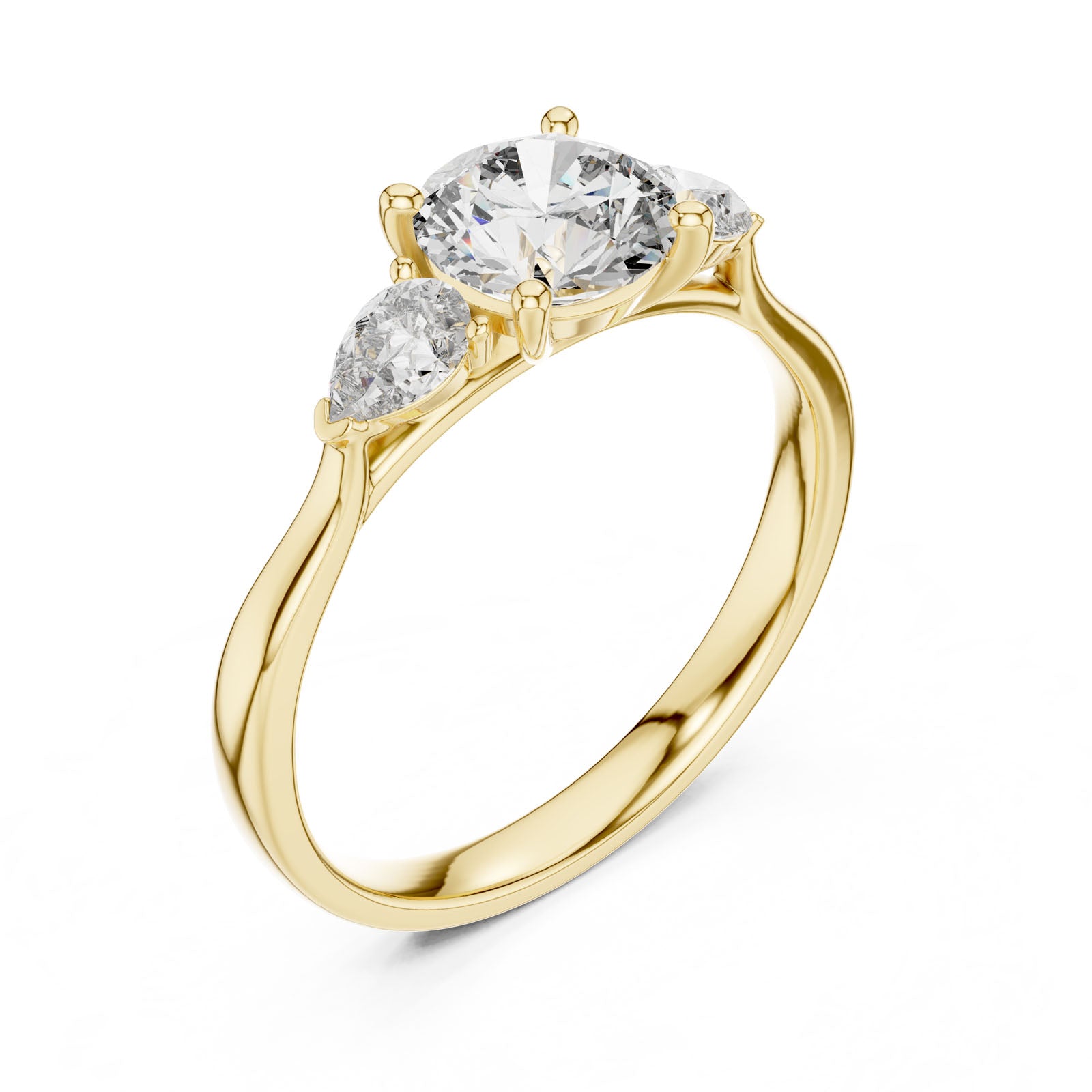 1.50 Ct. Round Diamond Three-Stone Ring with Pear Side Stones (00001L (17))