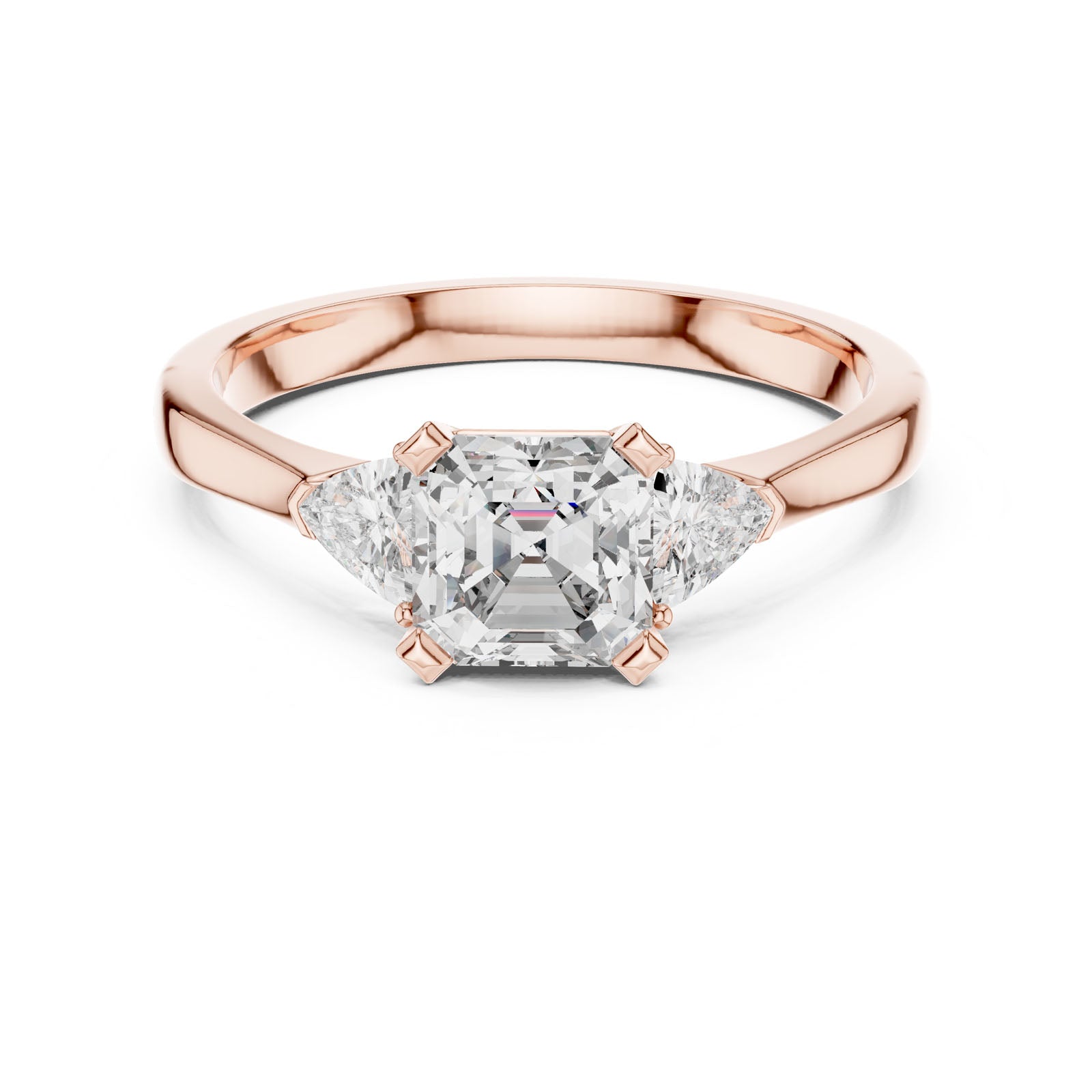 1.36 Ct. Asscher Cut Three-Stone Ring with Trillion Side Diamonds (00001L (21)) 11