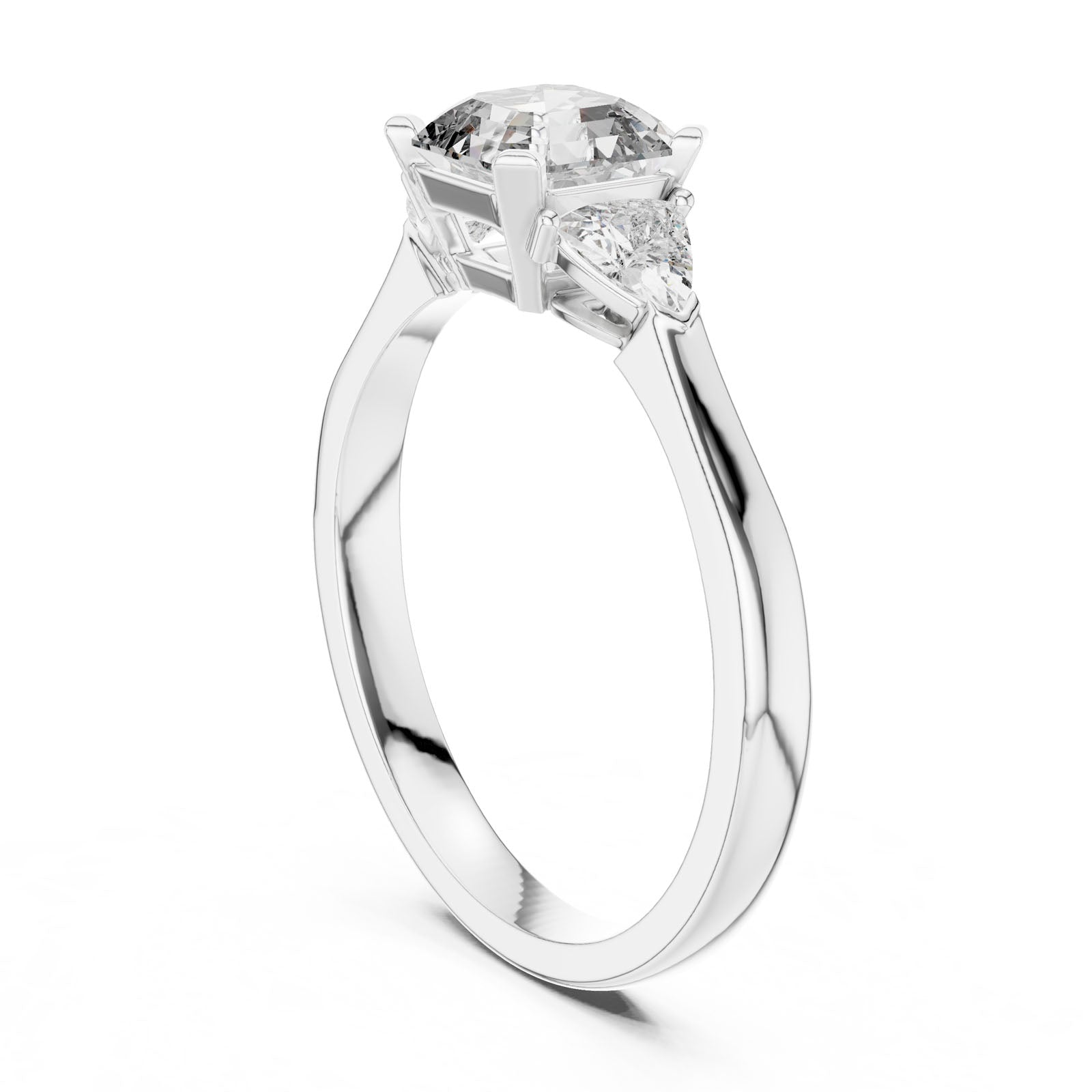 1.36 Ct. Asscher Cut Three-Stone Ring with Trillion Side Diamonds (00001L (21)) 12