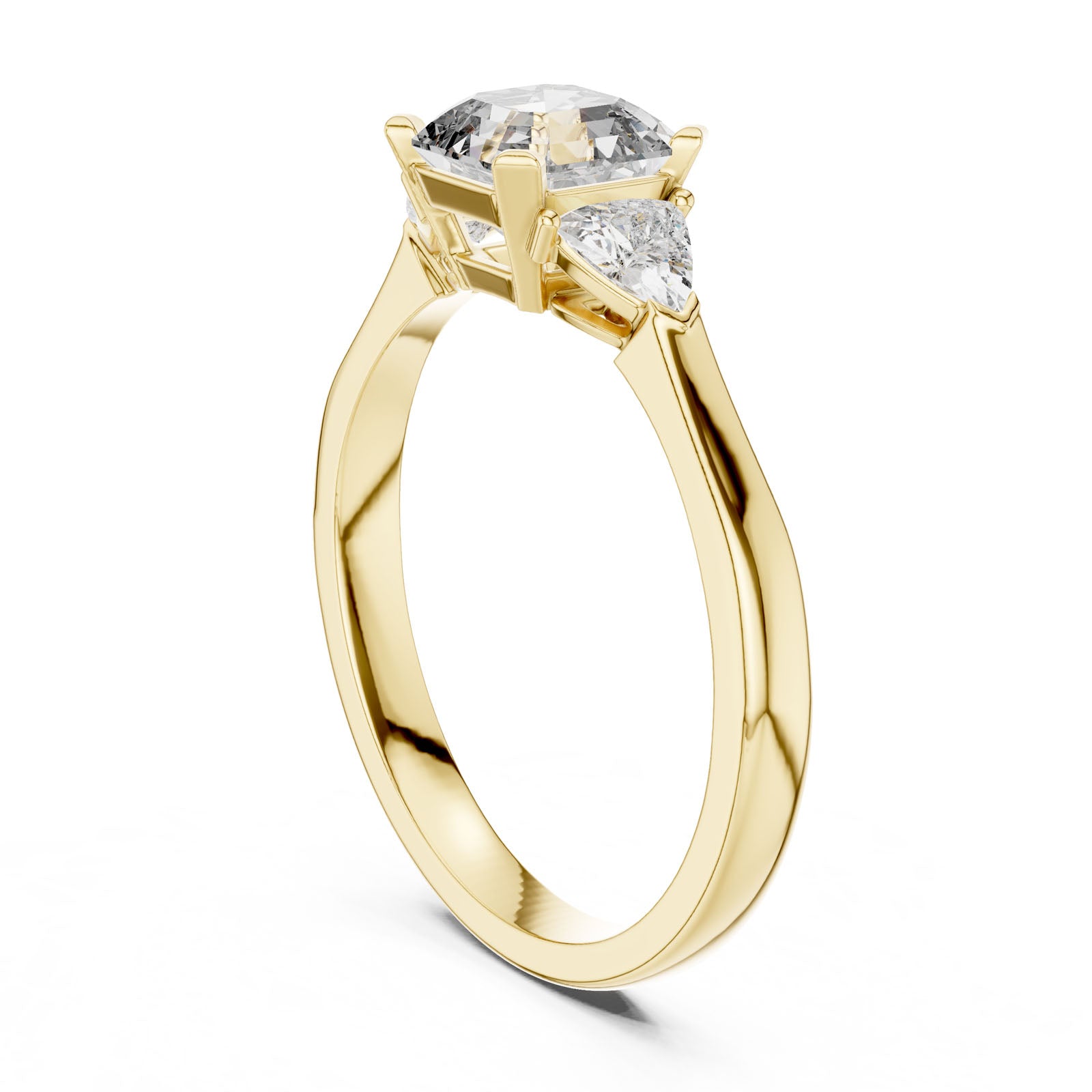 1.36 Ct. Asscher Cut Three-Stone Ring with Trillion Side Diamonds (00001L (21)) 4