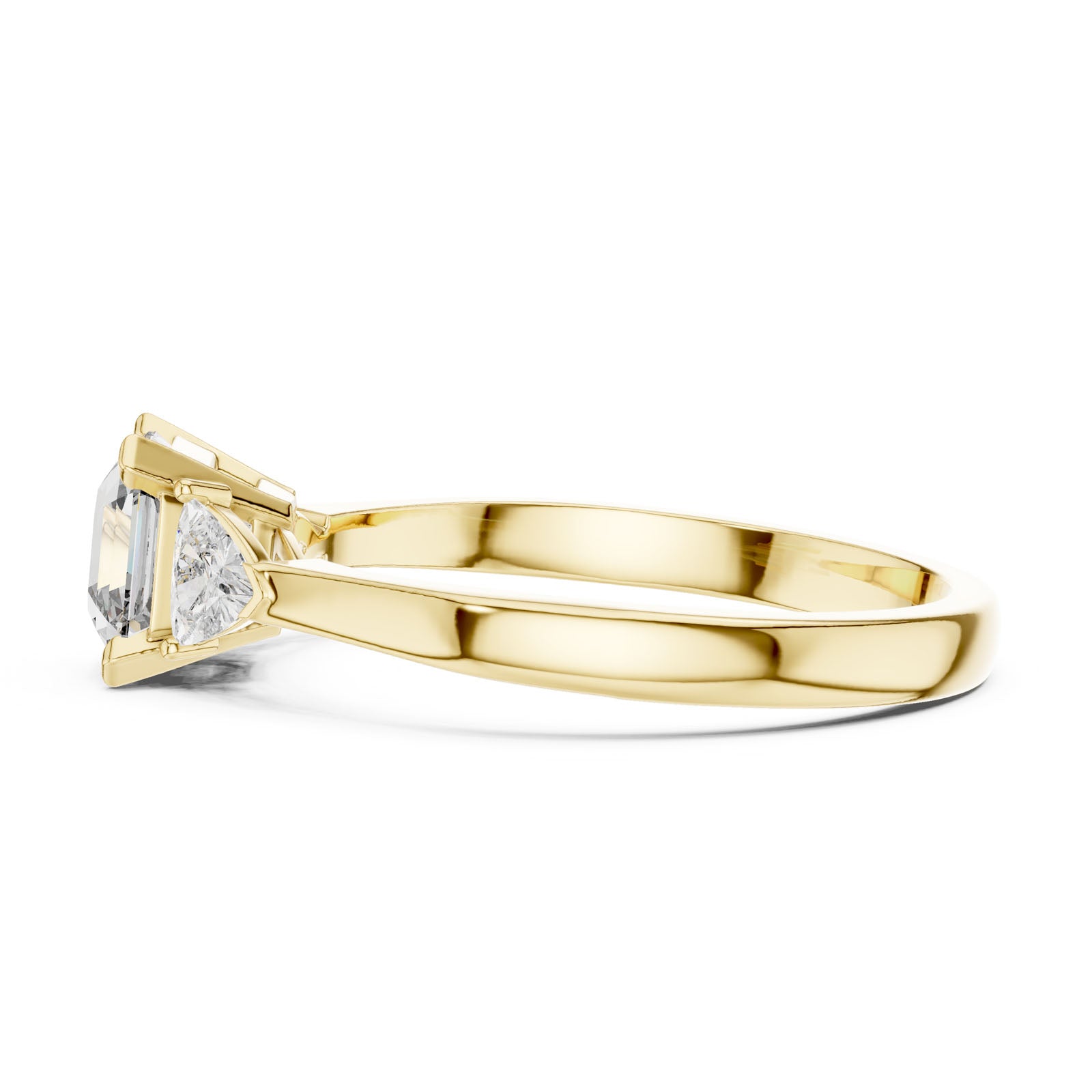 1.36 Ct. Asscher Cut Three-Stone Ring with Trillion Side Diamonds (00001L (21)) 6