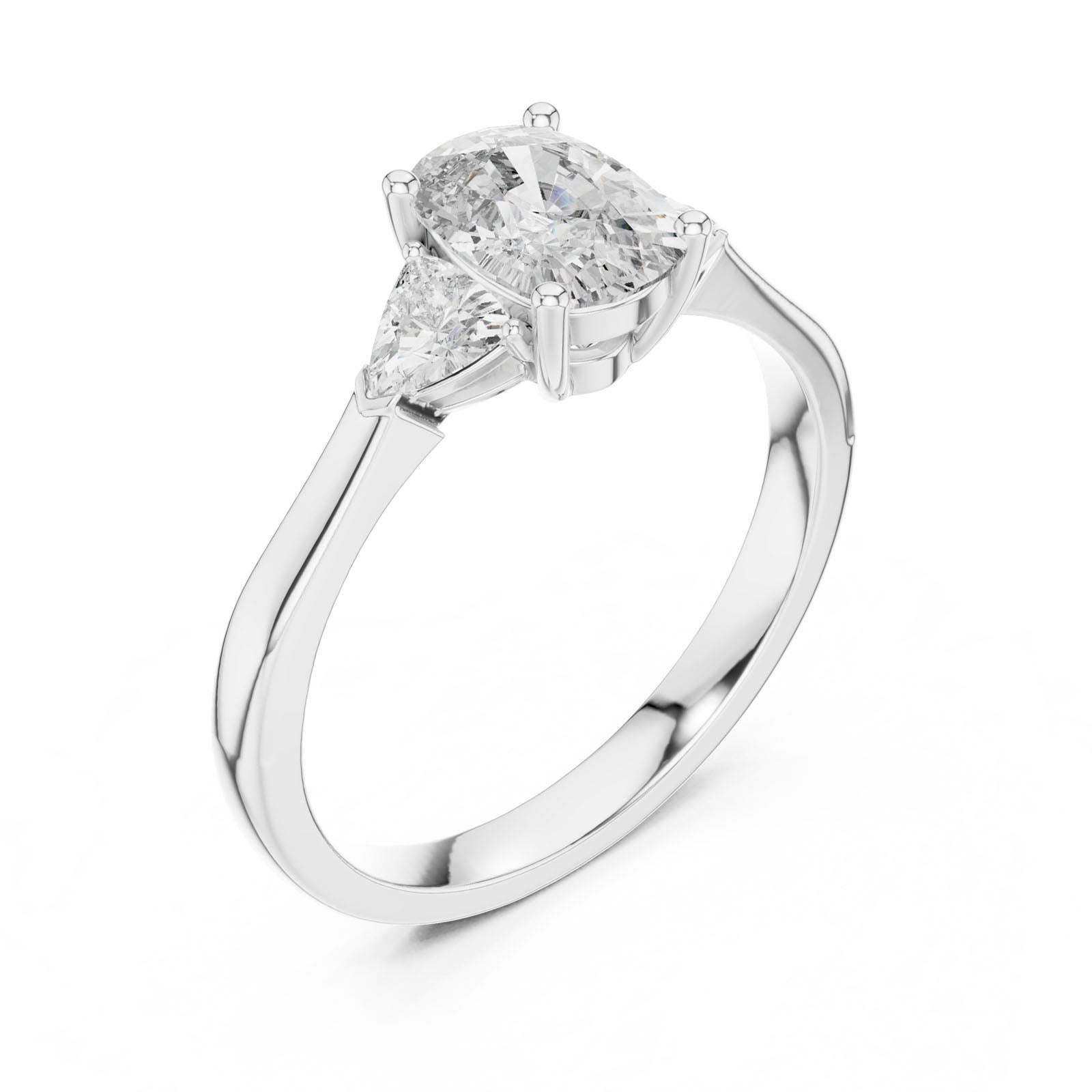 1.36 Ct. Cushion Cut Three-Stone Ring with Trillion Side Diamonds (00001L (22))