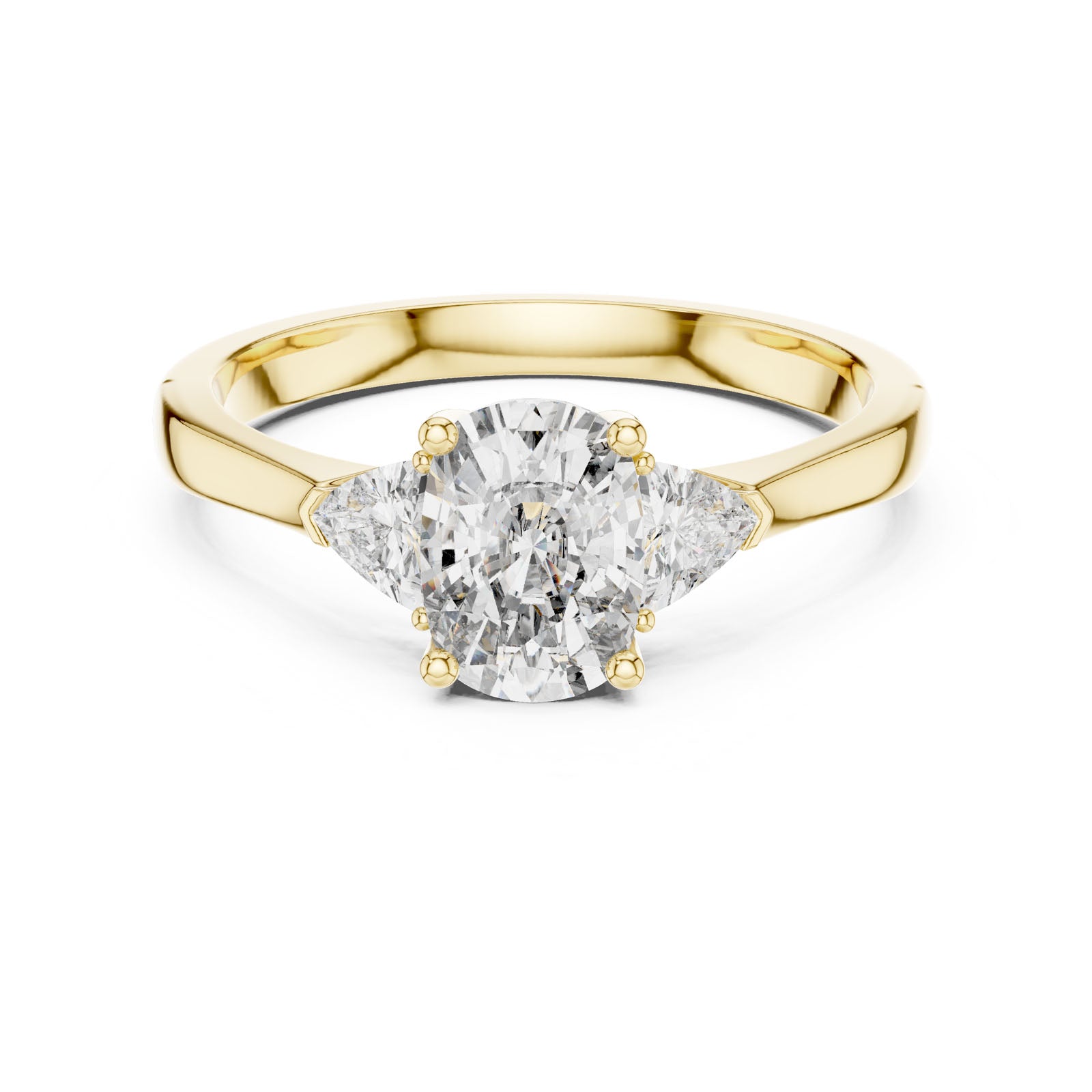 1.36 Ct. Cushion Cut Three-Stone Ring with Trillion Side Diamonds (00001L (22))