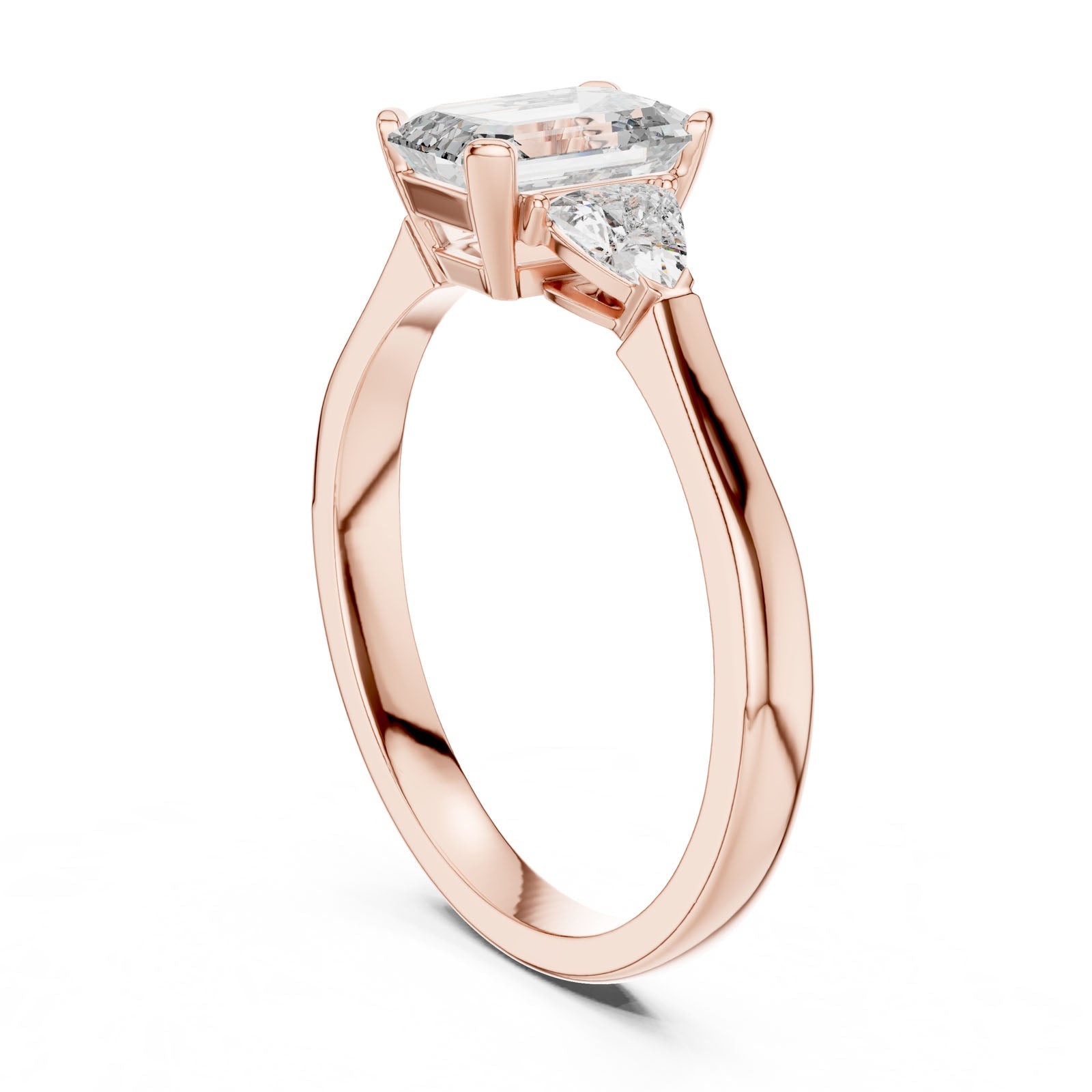 1.36 Ct. Emerald Cut Three-Stone Ring with Trillion Side Diamonds (00001L (23)) 9