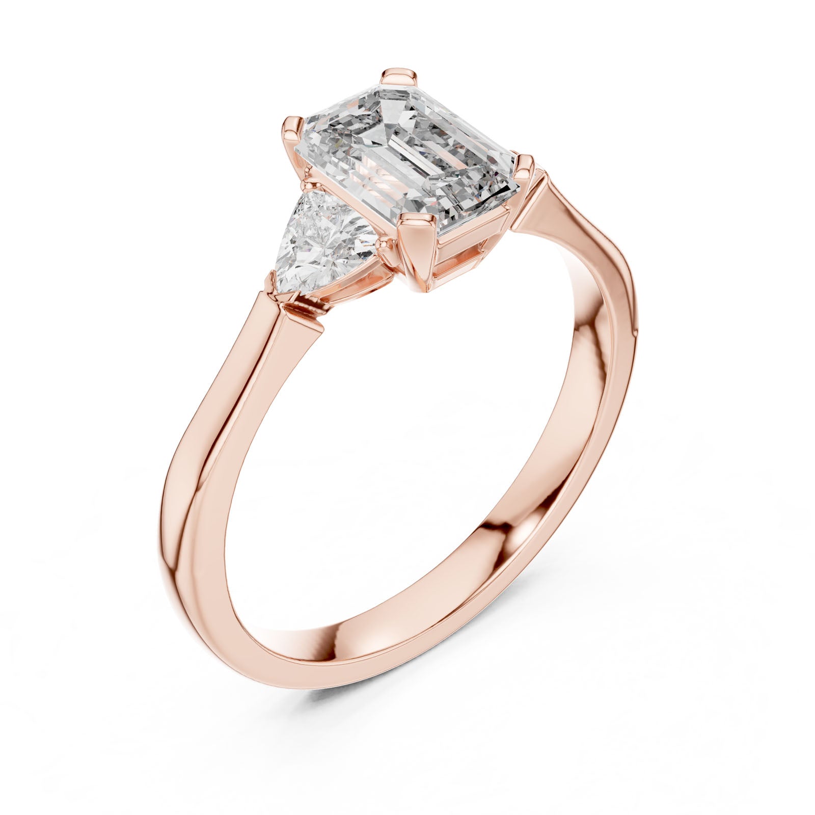 1.36 Ct. Emerald Cut Three-Stone Ring with Trillion Side Diamonds (00001L (23)) 10