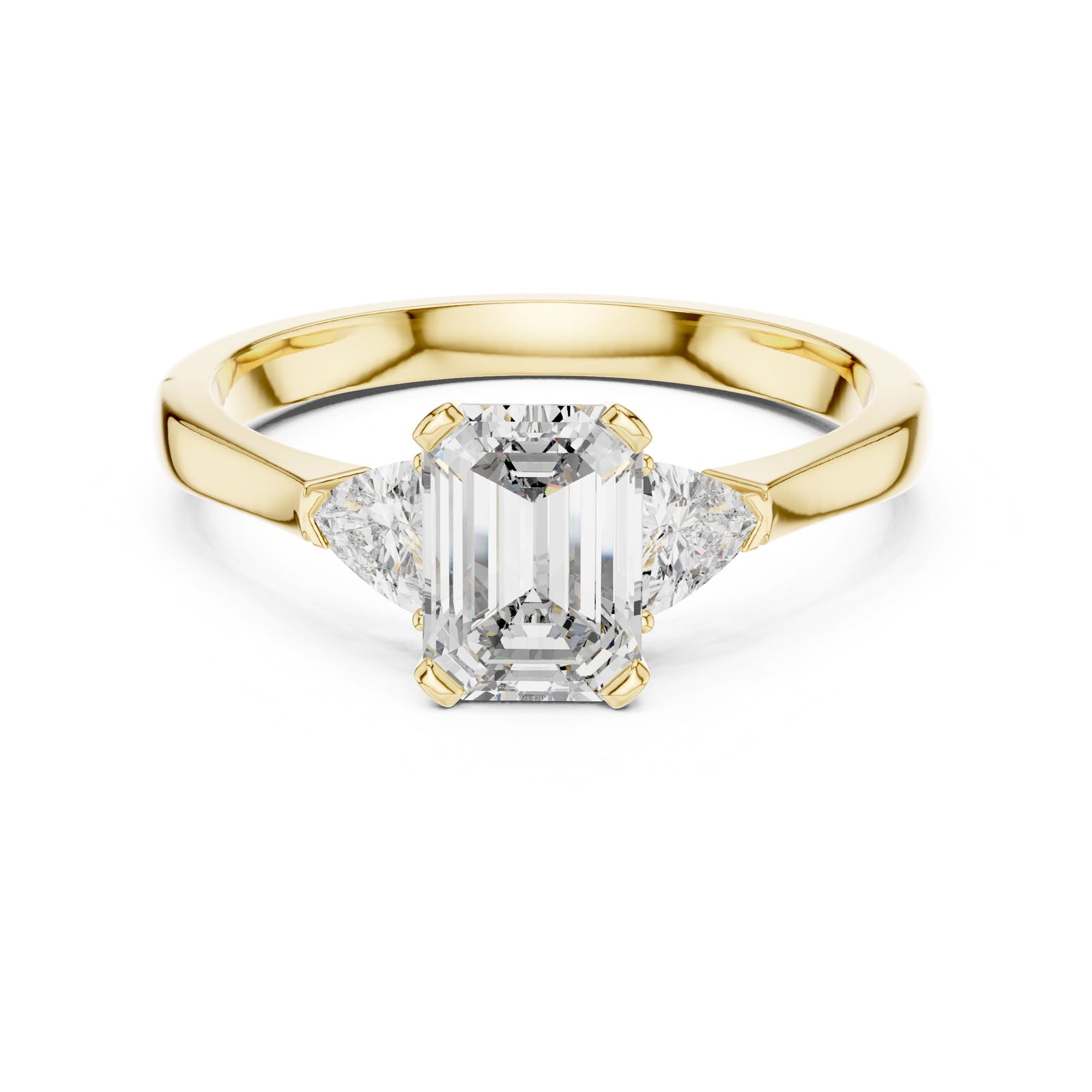 1.36 Ct. Emerald Cut Three-Stone Ring with Trillion Side Diamonds (00001L (23)) 8