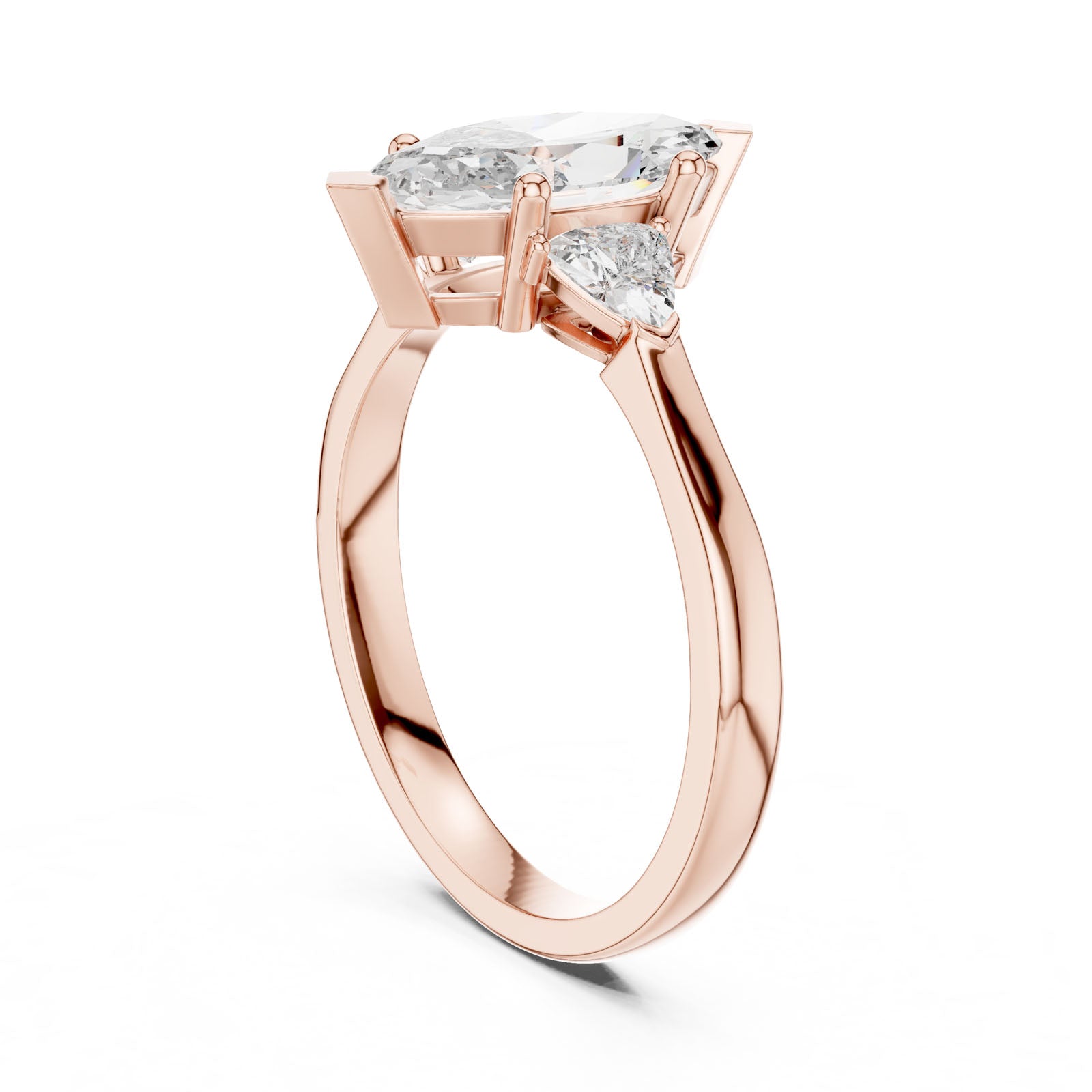 1.36 Ct. Marquise Diamond Three-Stone Ring with Trillion Side Diamonds (00001L (24)) 7