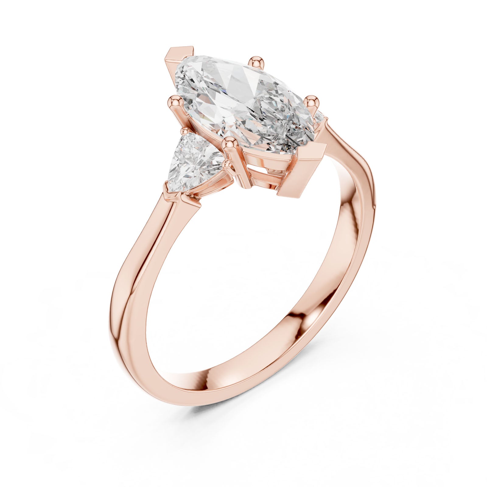 1.36 Ct. Marquise Diamond Three-Stone Ring with Trillion Side Diamonds (00001L (24)) 11