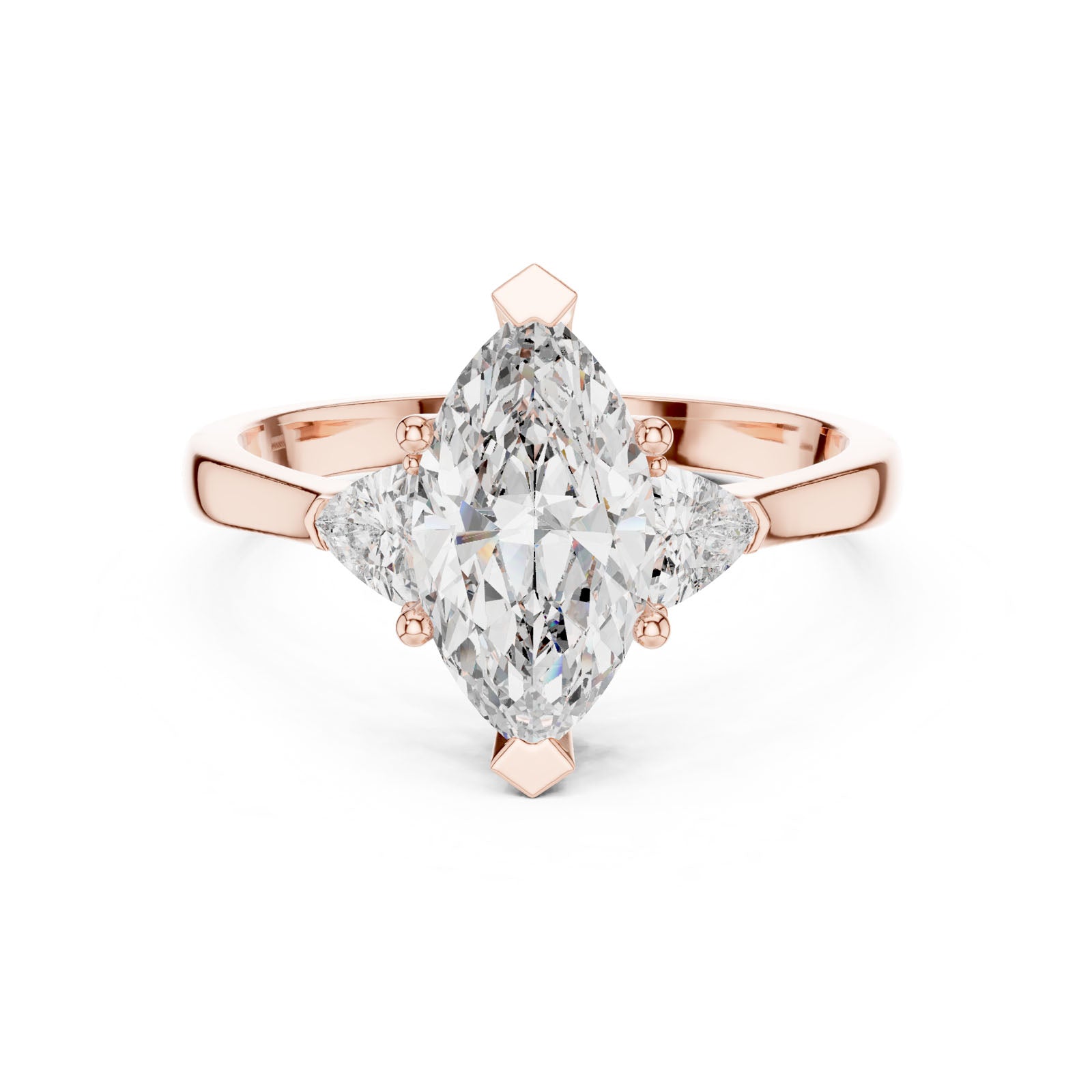 1.36 Ct. Marquise Diamond Three-Stone Ring with Trillion Side Diamonds (00001L (24)) 9