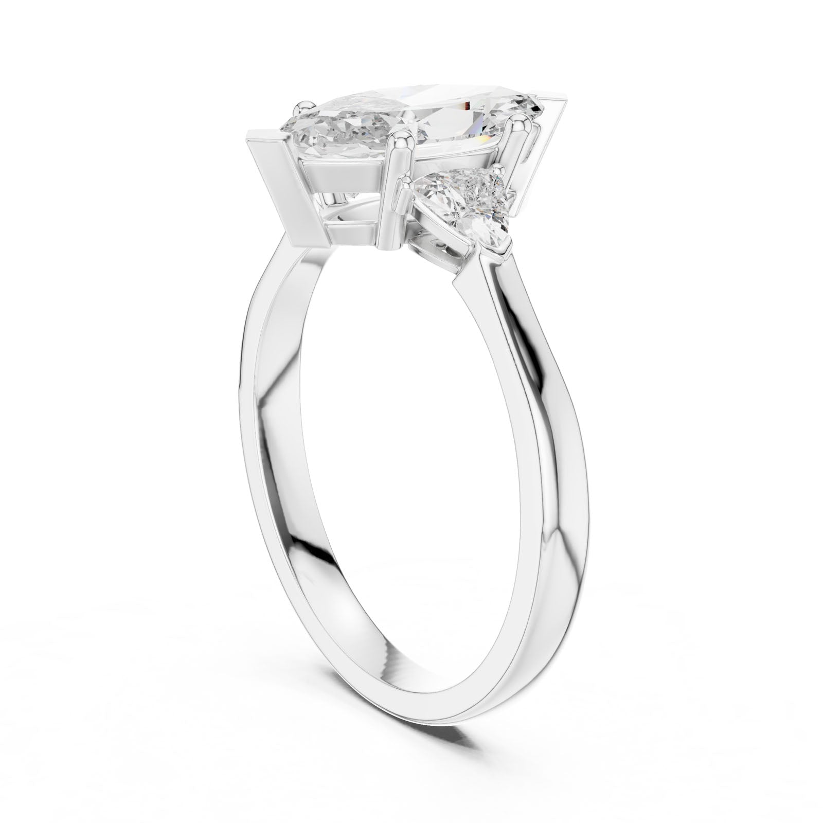 1.36 Ct. Marquise Diamond Three-Stone Ring with Trillion Side Diamonds (00001L (24)) 12