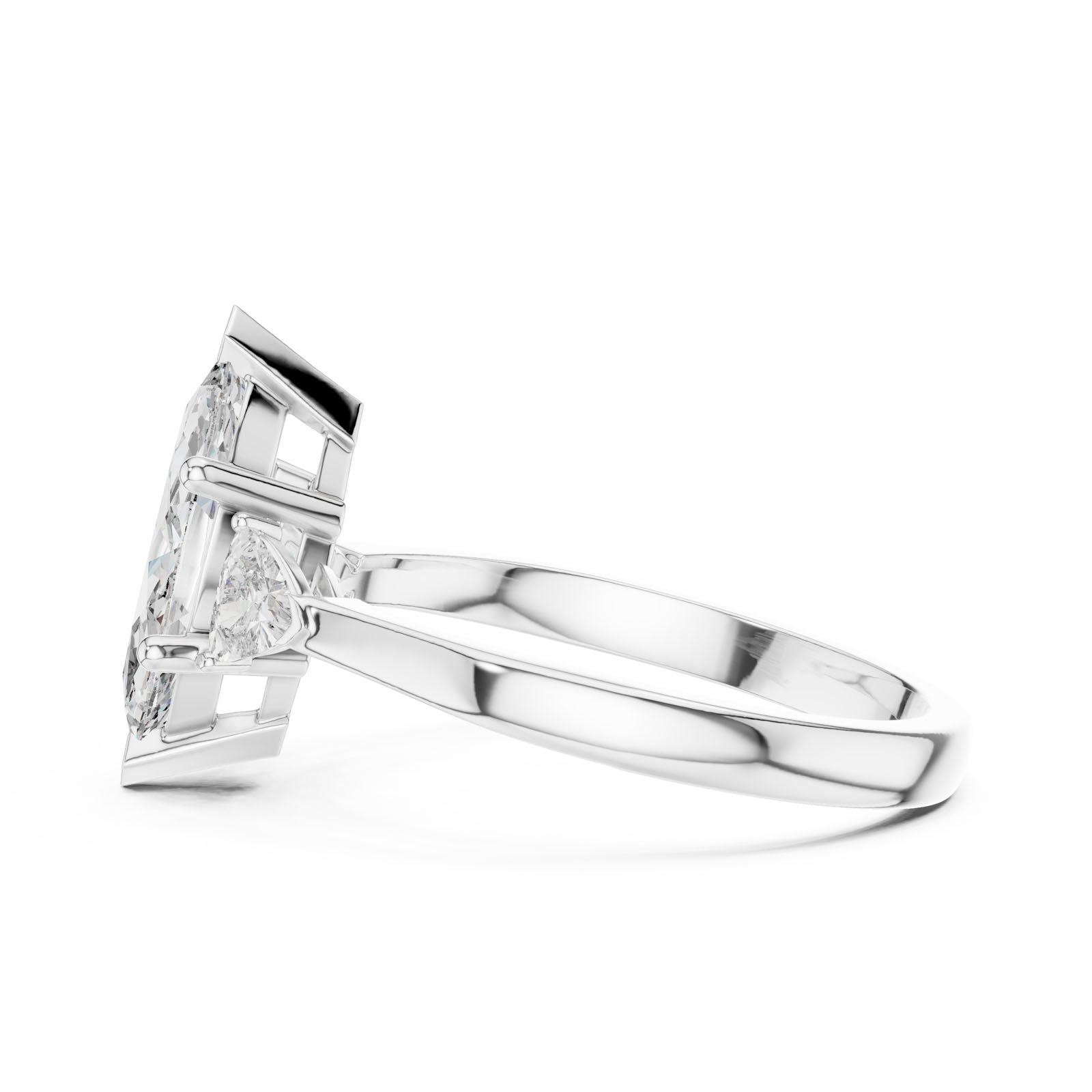 1.36 Ct. Marquise Diamond Three-Stone Ring with Trillion Side Diamonds (00001L (24)) 6