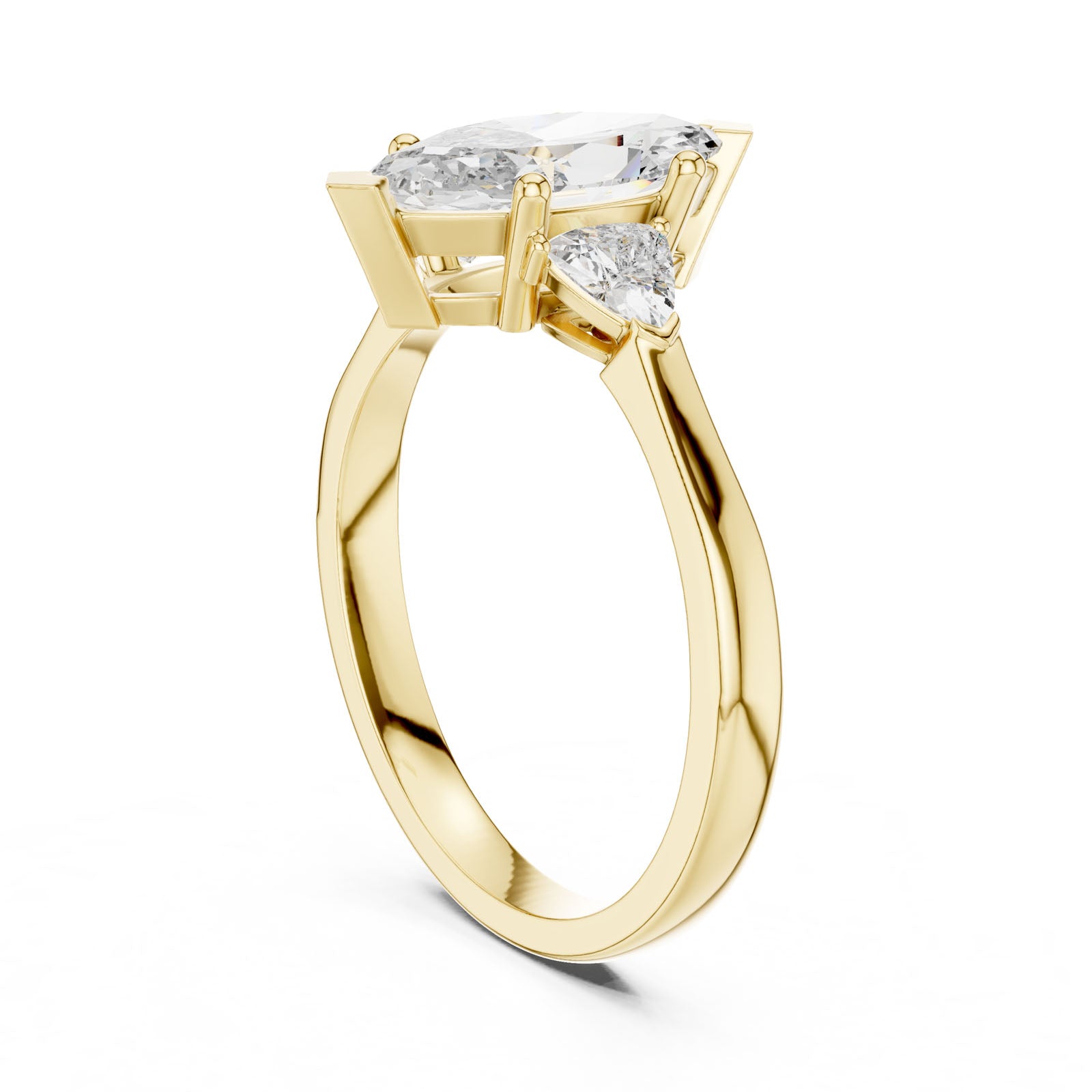 1.36 Ct. Marquise Diamond Three-Stone Ring with Trillion Side Diamonds (00001L (24)) 5