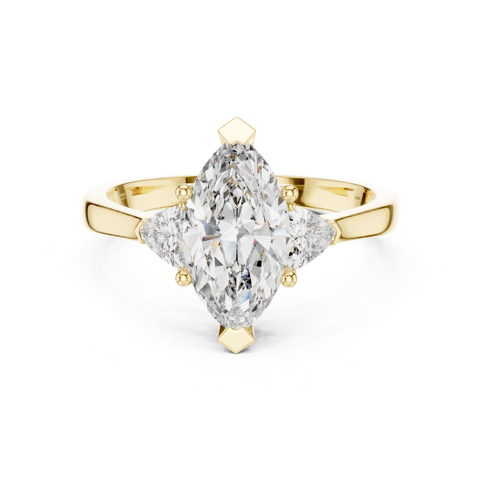 1.36 Ct. Marquise Diamond Three-Stone Ring with Trillion Side Diamonds (00001L (24)) 10
