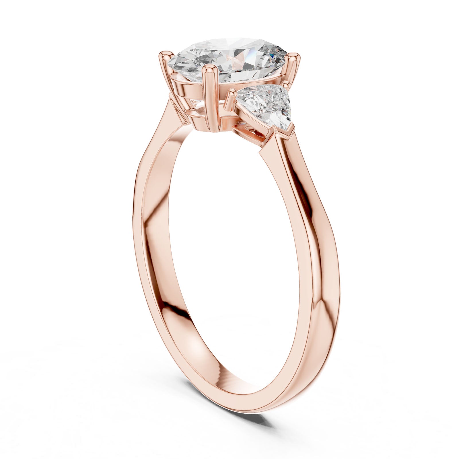 1.36 Ct. Oval Diamond Three-Stone Ring with Trillion Side Diamonds (00001L (25)) 9