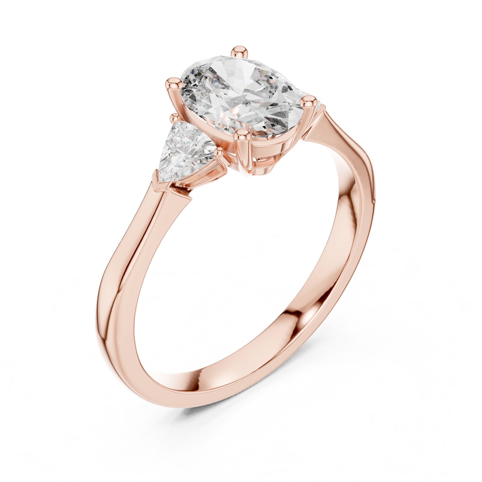 1.36 Ct. Oval Diamond Three-Stone Ring with Trillion Side Diamonds (00001L (25)) 11