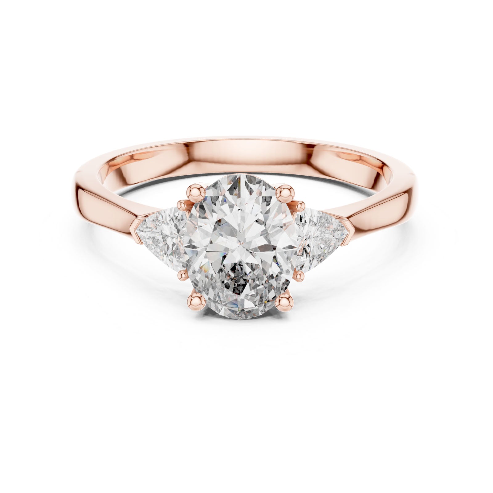 1.36 Ct. Oval Diamond Three-Stone Ring with Trillion Side Diamonds (00001L (25)) 8