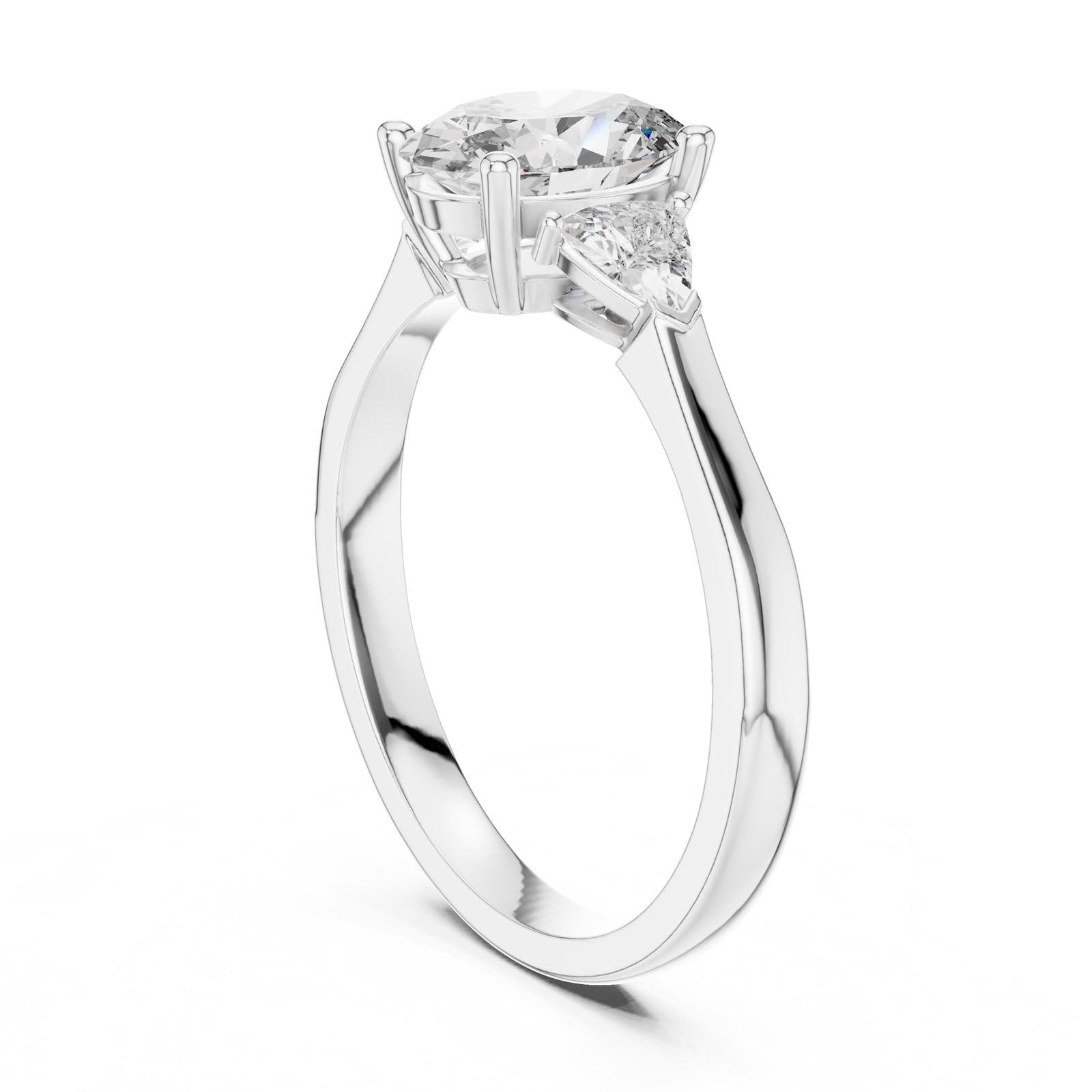 1.36 Ct. Oval Diamond Three-Stone Ring with Trillion Side Diamonds (00001L (25)) 12
