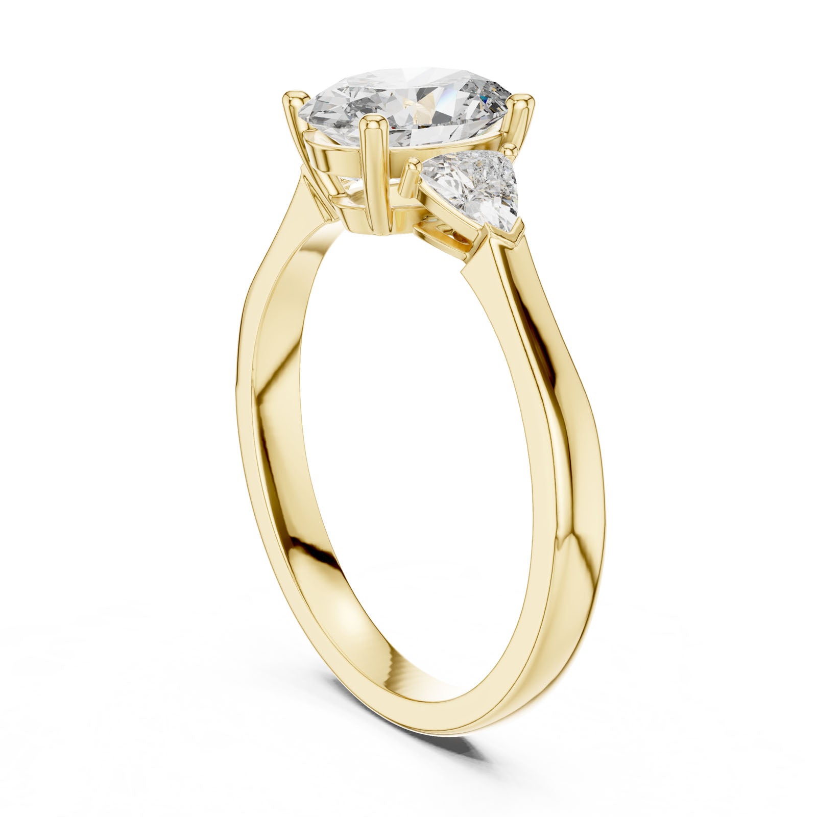 1.36 Ct. Oval Diamond Three-Stone Ring with Trillion Side Diamonds (00001L (25)) 5