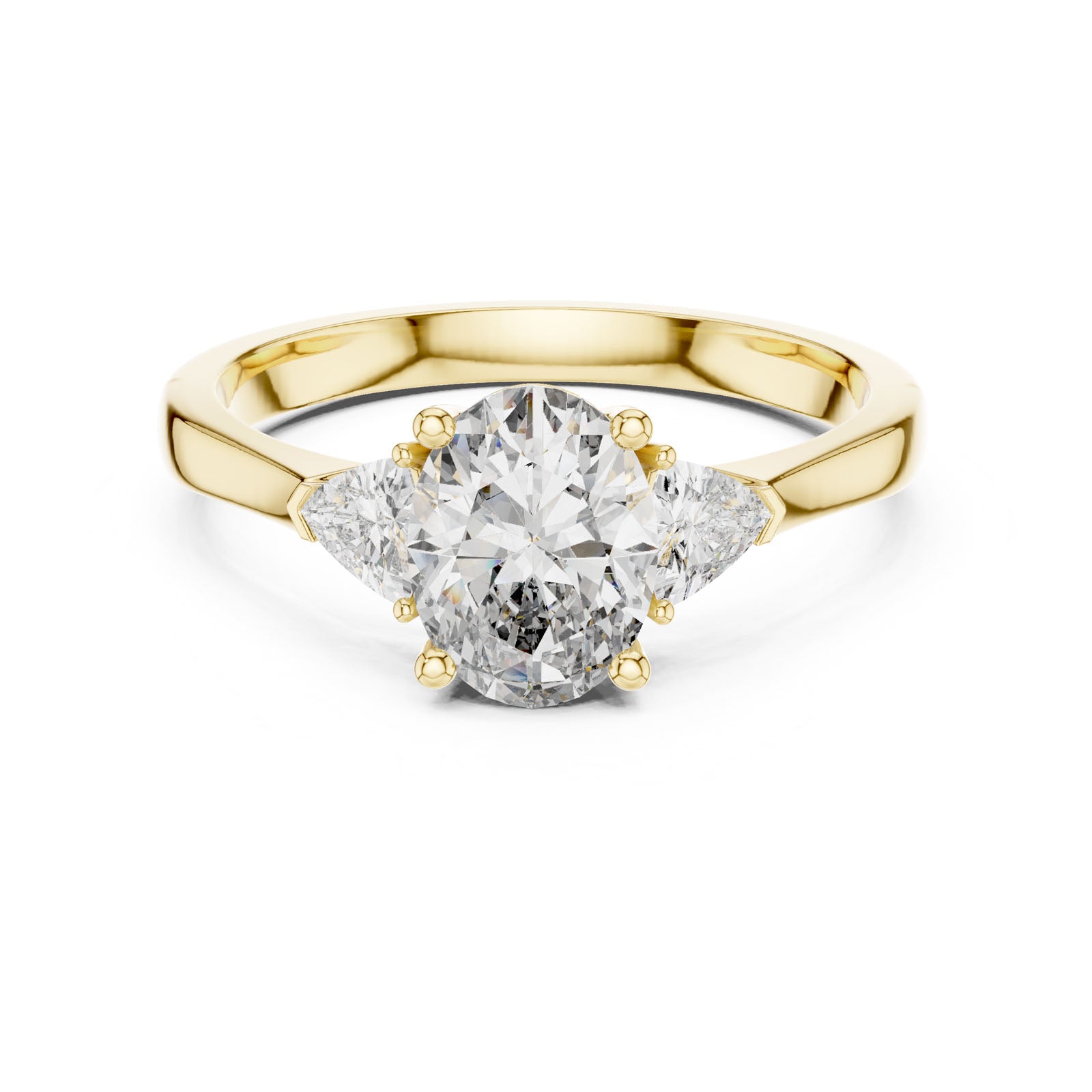 1.36 Ct. Oval Diamond Three-Stone Ring with Trillion Side Diamonds (00001L (25)) 10