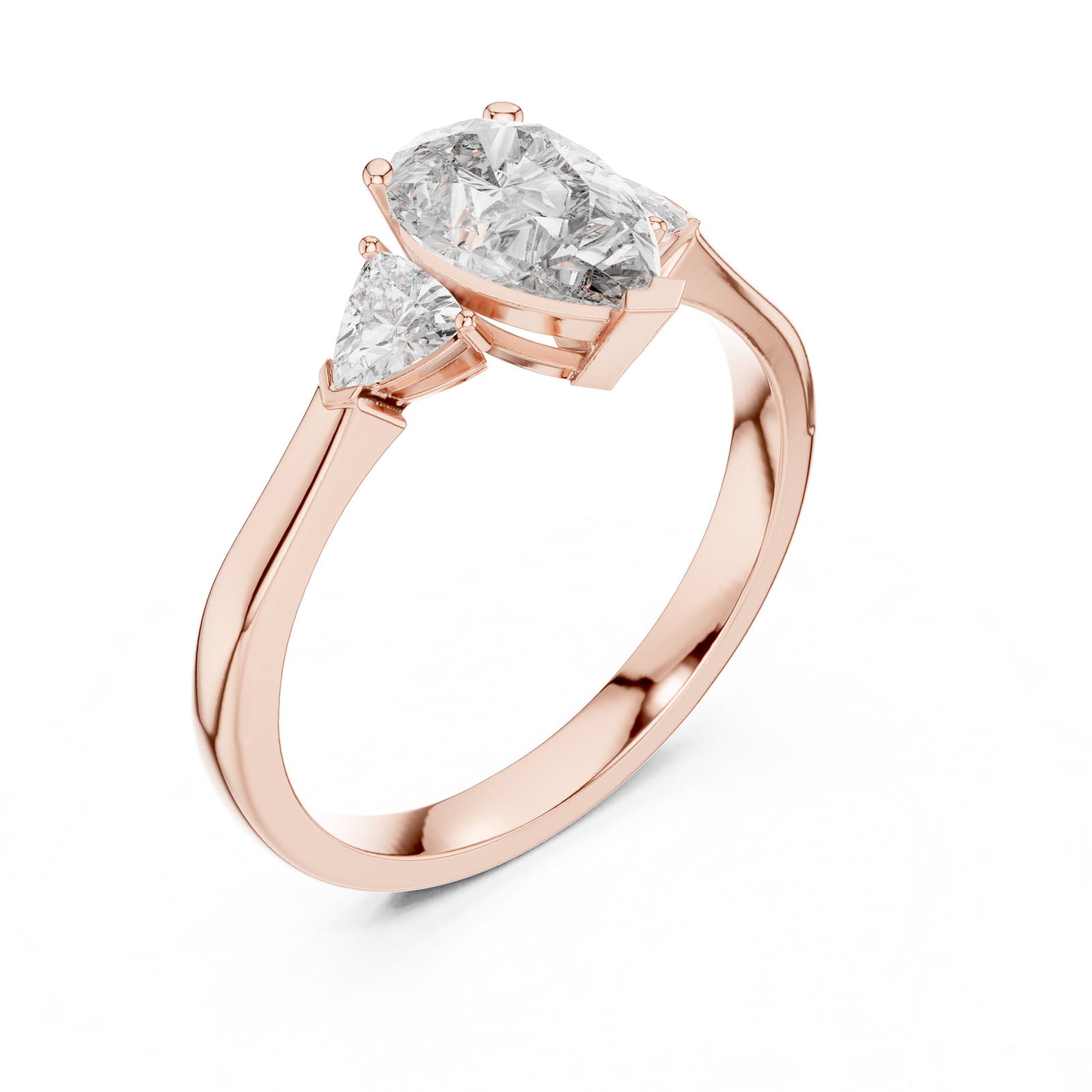 1.36 Ct. Pear Diamond Three-Stone Ring with Trillion Side Diamonds (00001L (26)) 6