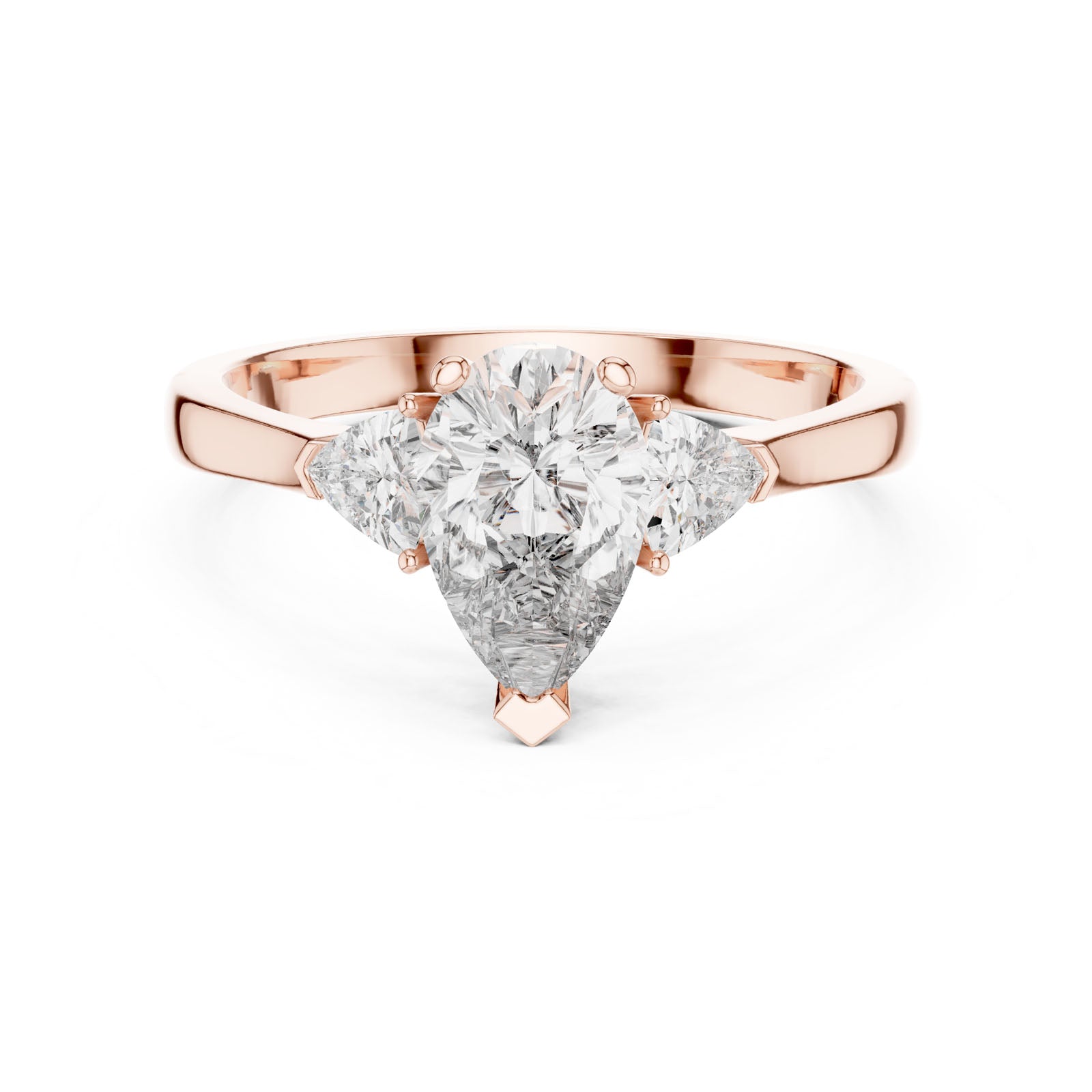 1.36 Ct. Pear Diamond Three-Stone Ring with Trillion Side Diamonds (00001L (26)) 9