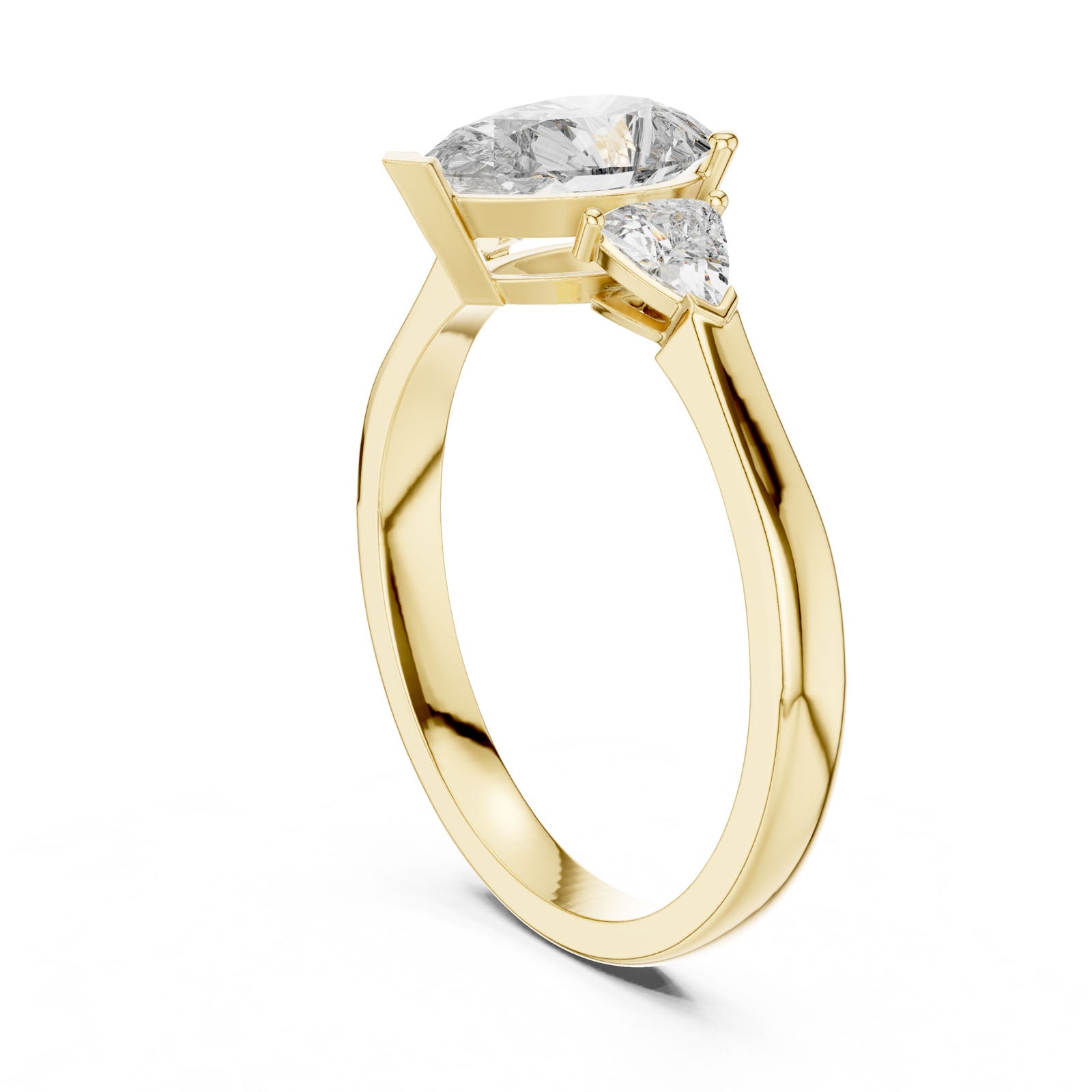 1.36 Ct. Pear Diamond Three-Stone Ring with Trillion Side Diamonds (00001L (26)) 8