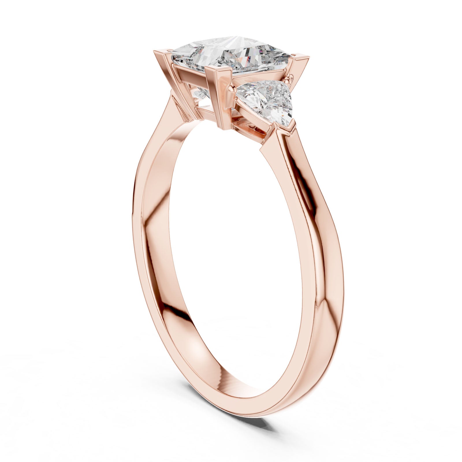 1.36 Ct. Princess Cut Three-Stone Ring with Trillion Side Diamonds (00001L (27)) 6