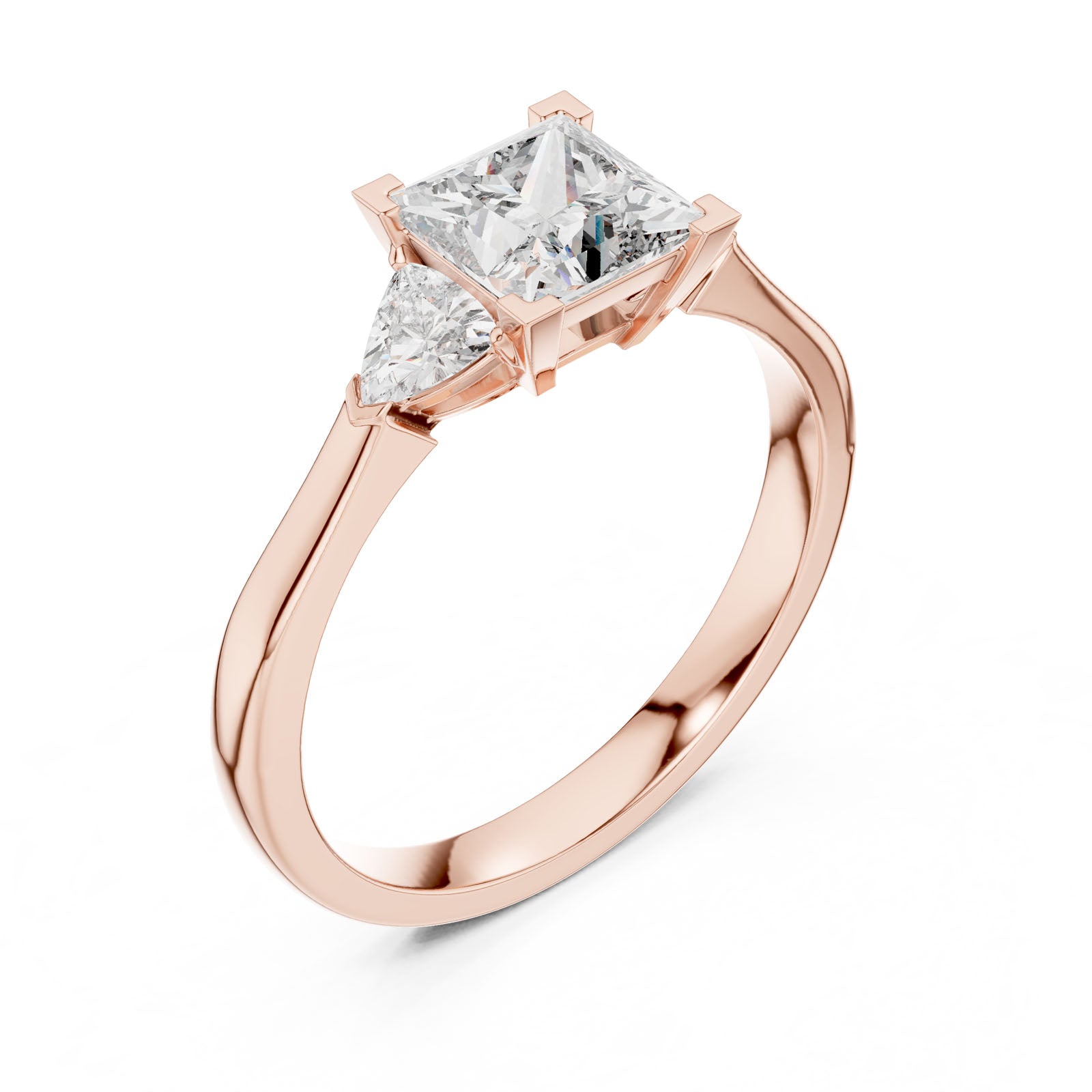 1.36 Ct. Princess Cut Three-Stone Ring with Trillion Side Diamonds (00001L (27)) 9