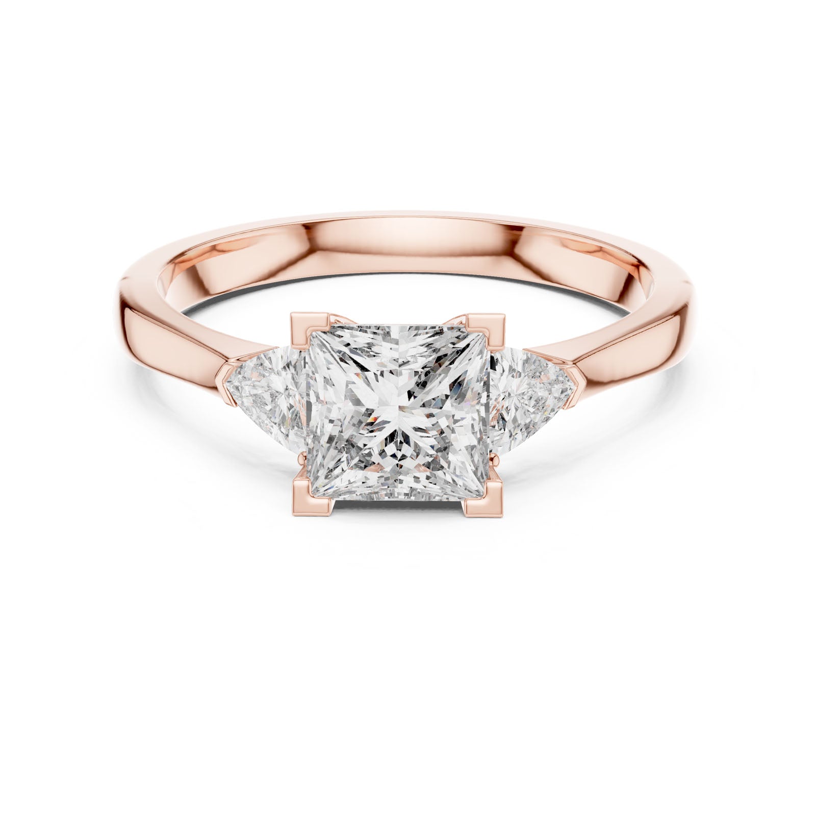 1.36 Ct. Princess Cut Three-Stone Ring with Trillion Side Diamonds (00001L (27)) 12