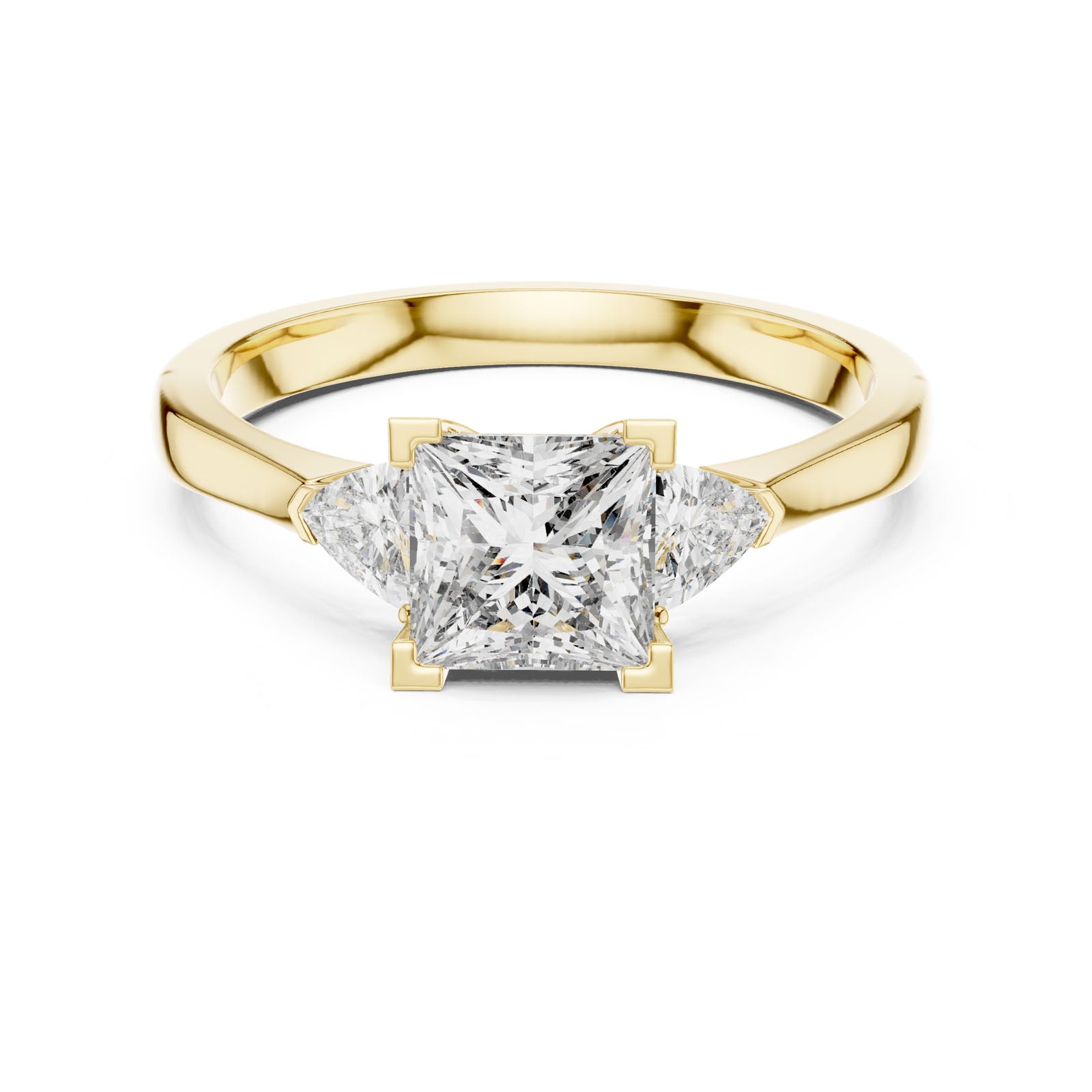 1.36 Ct. Princess Cut Three-Stone Ring with Trillion Side Diamonds (00001L (27)) 5