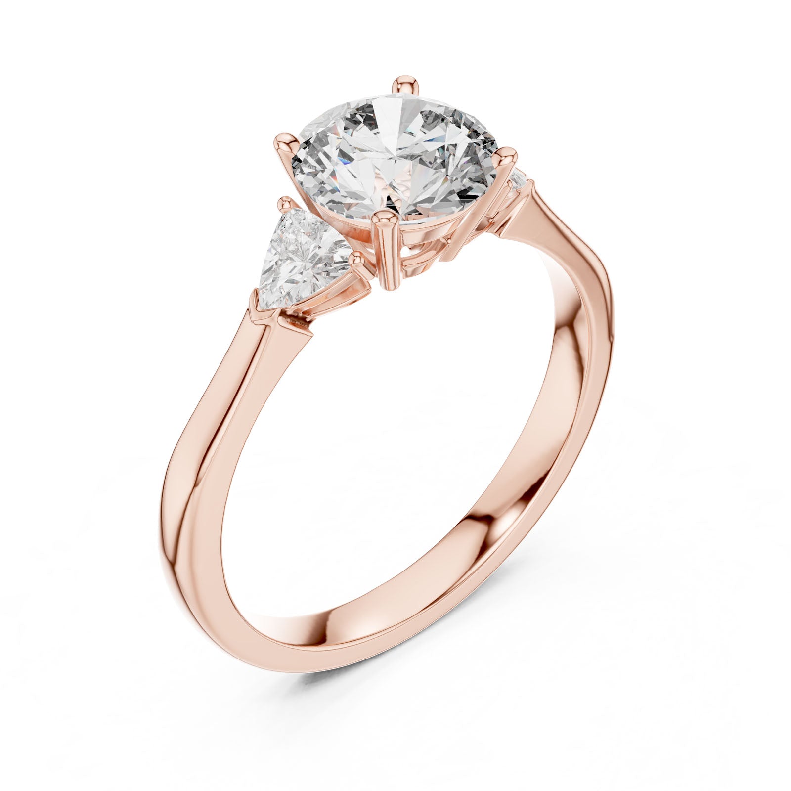 1.36 Ct. Round Diamond Three-Stone Ring with Trillion Side Diamonds (00001L (28)) 6