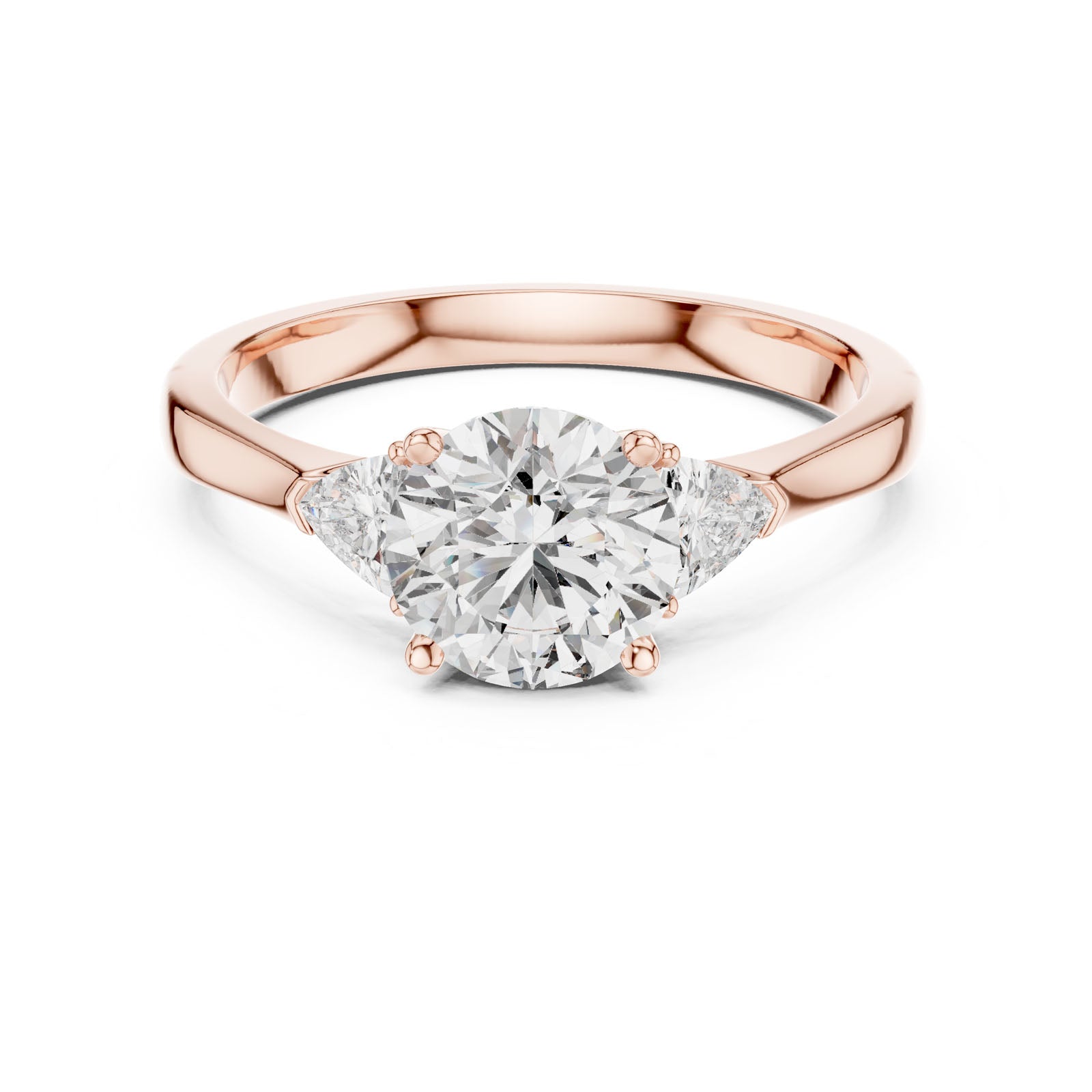 1.36 Ct. Round Diamond Three-Stone Ring with Trillion Side Diamonds (00001L (28)) 10