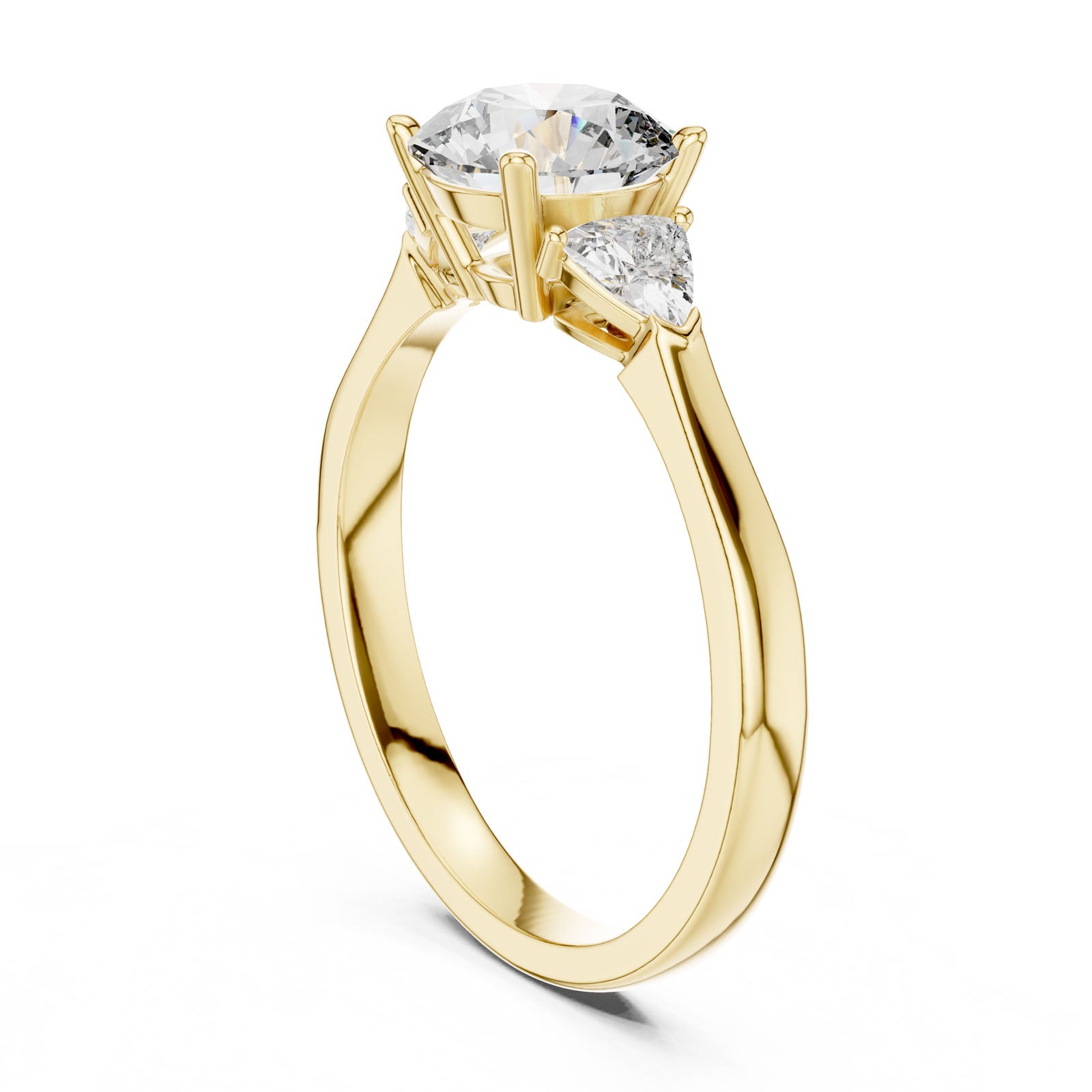 1.36 Ct. Round Diamond Three-Stone Ring with Trillion Side Diamonds (00001L (28)) 11