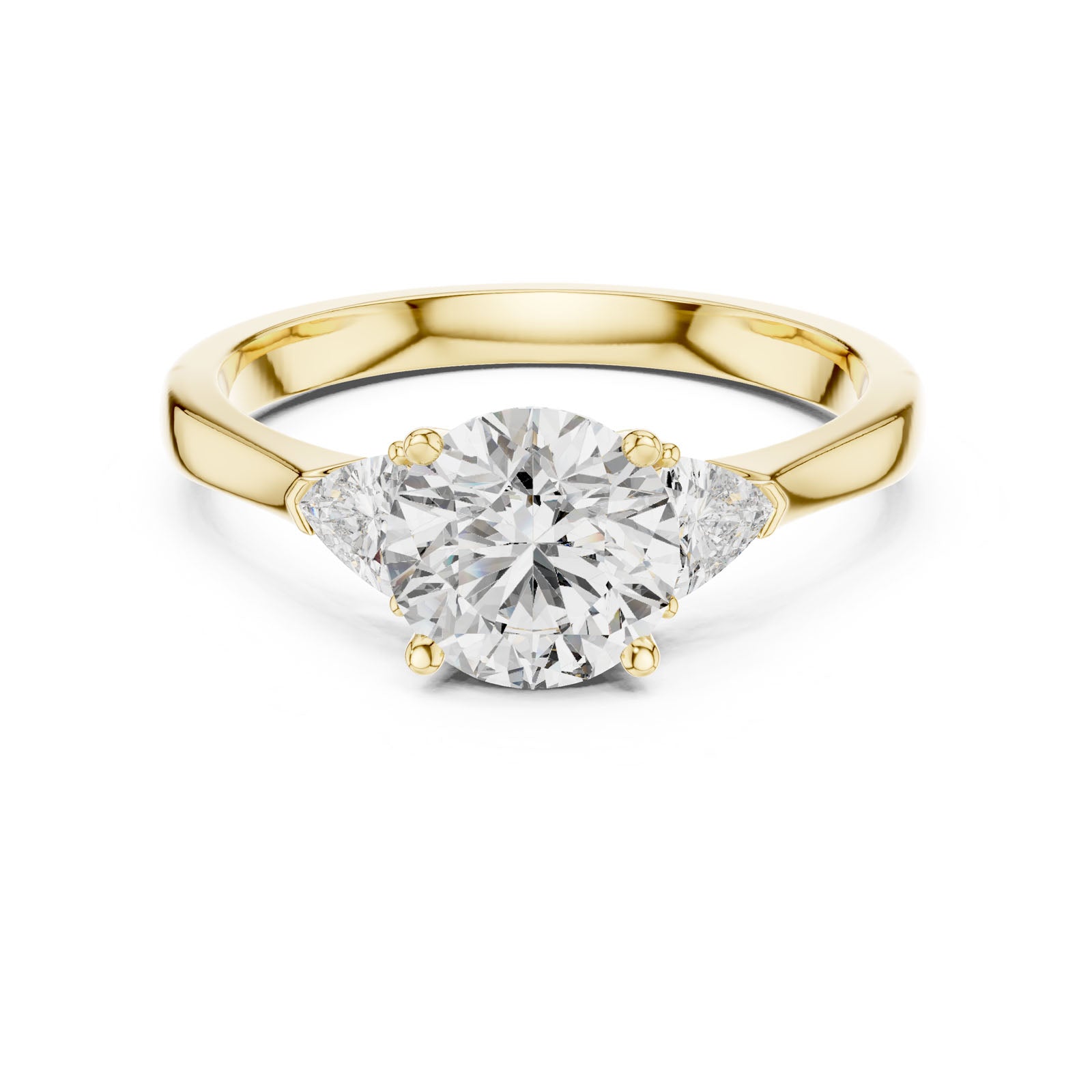 1.36 Ct. Round Diamond Three-Stone Ring with Trillion Side Diamonds (00001L (28)) 5