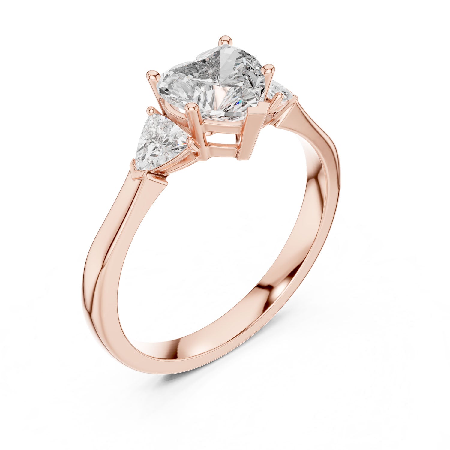 1.36 Ct. Heart-Shaped Three-Stone Ring with Trillion Side Diamonds (00001L (30)) 6