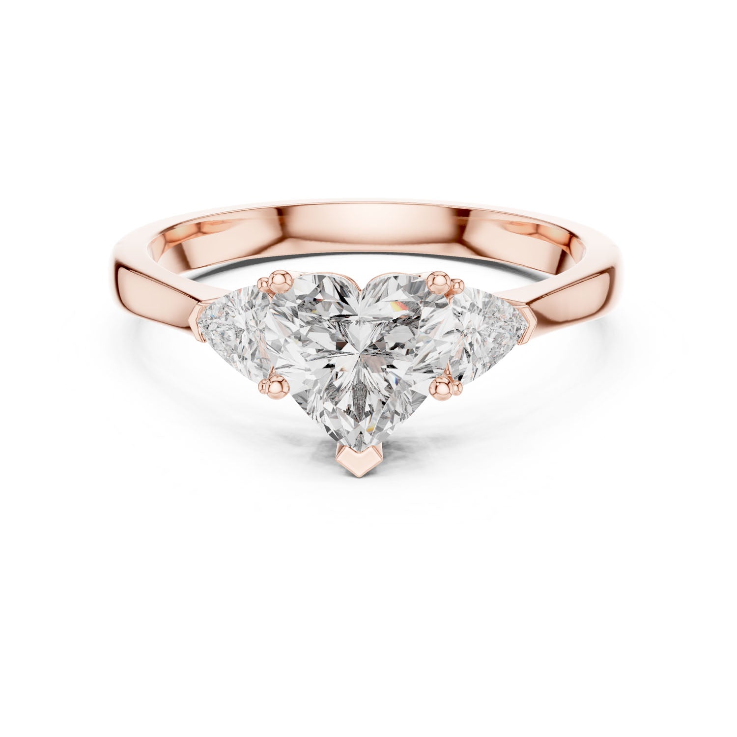 1.36 Ct. Heart-Shaped Three-Stone Ring with Trillion Side Diamonds (00001L (30)) 9