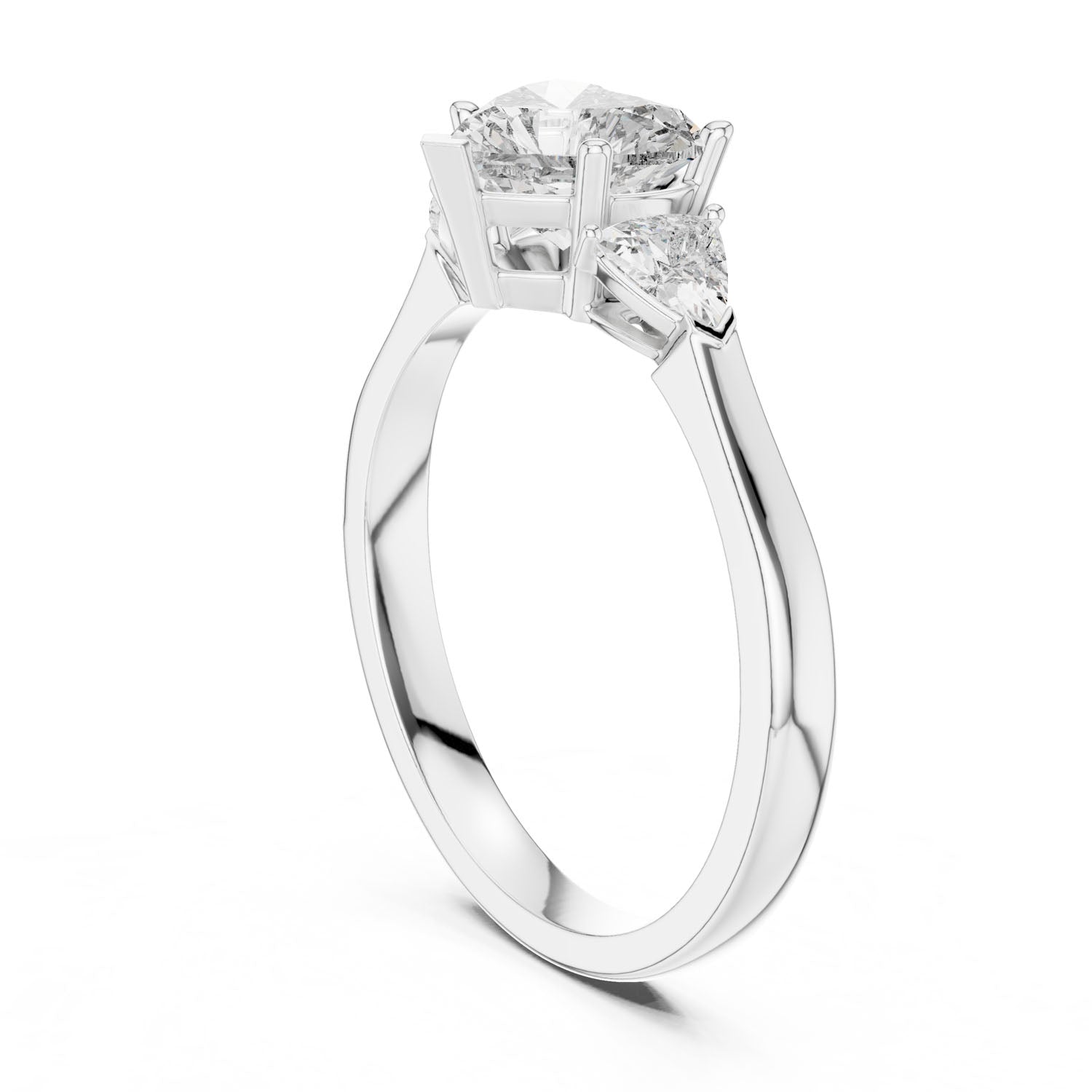 1.36 Ct. Heart-Shaped Three-Stone Ring with Trillion Side Diamonds (00001L (30)) 4