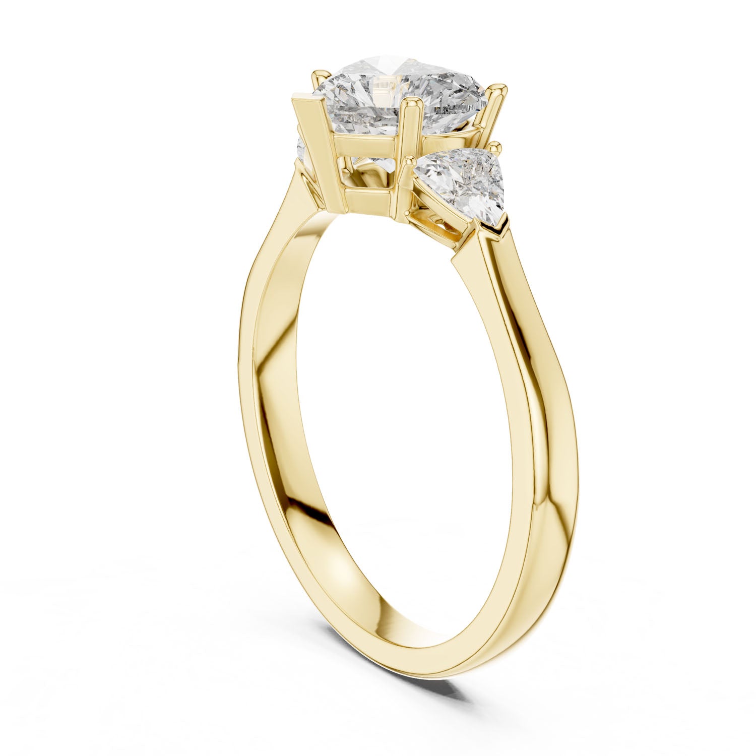 1.36 Ct. Heart-Shaped Three-Stone Ring with Trillion Side Diamonds (00001L (30)) 8