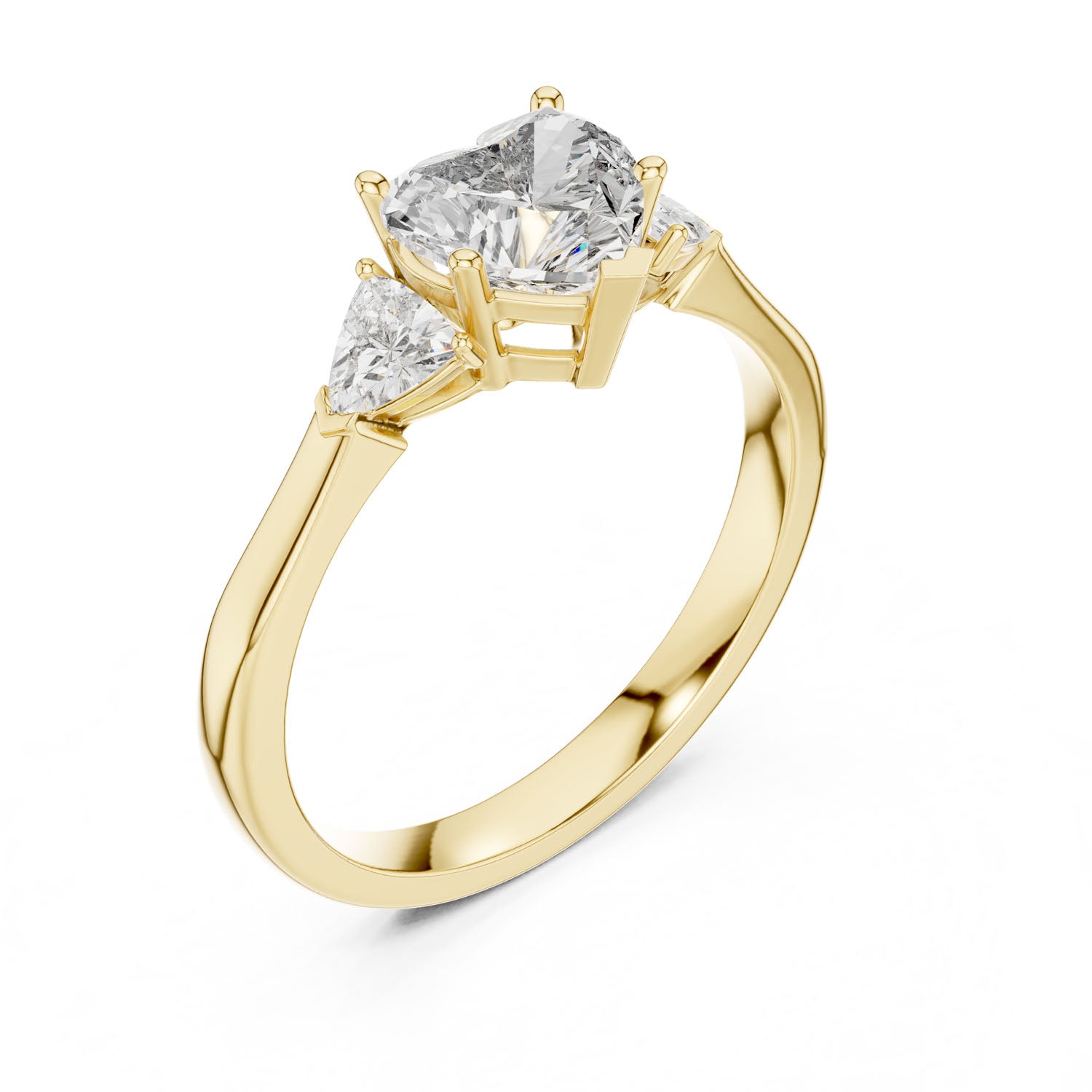 1.36 Ct. Heart-Shaped Three-Stone Ring with Trillion Side Diamonds (00001L (30))